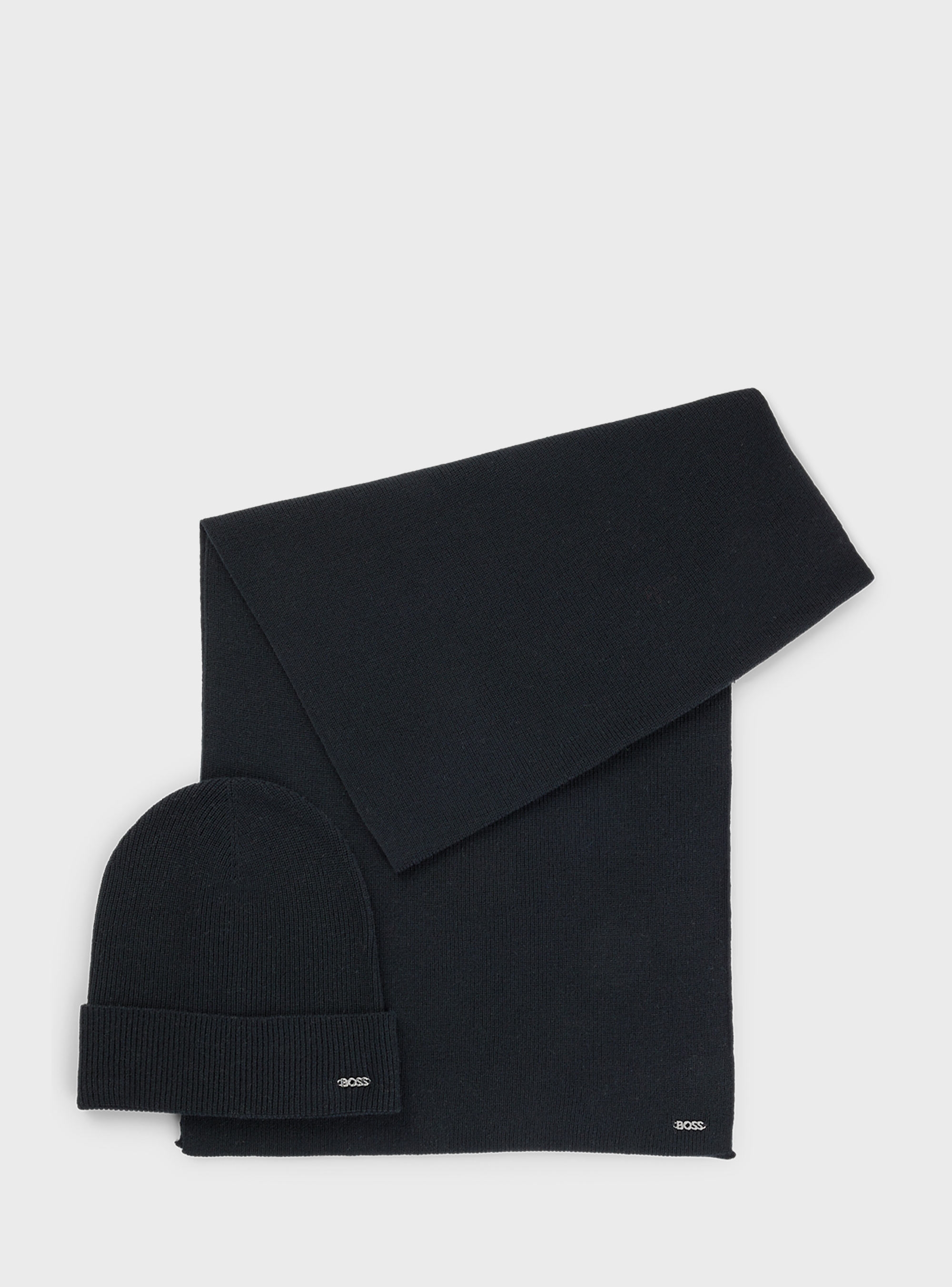 BOSS Beanie & Scarf Gift Set Livi_set - Black