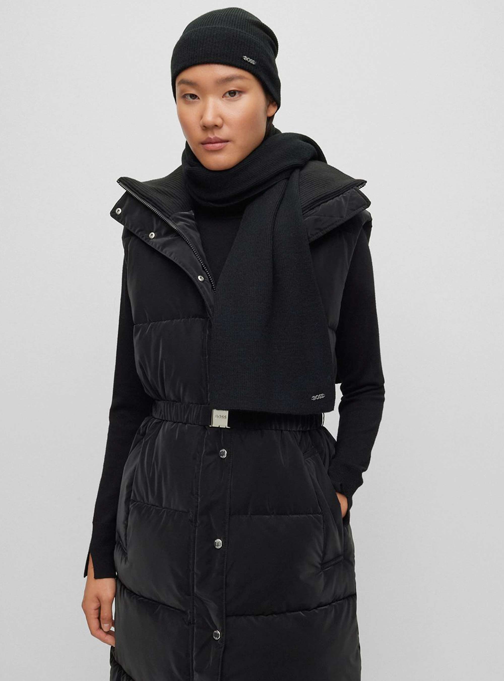 BOSS Beanie & Scarf Gift Set Livi_set - Black