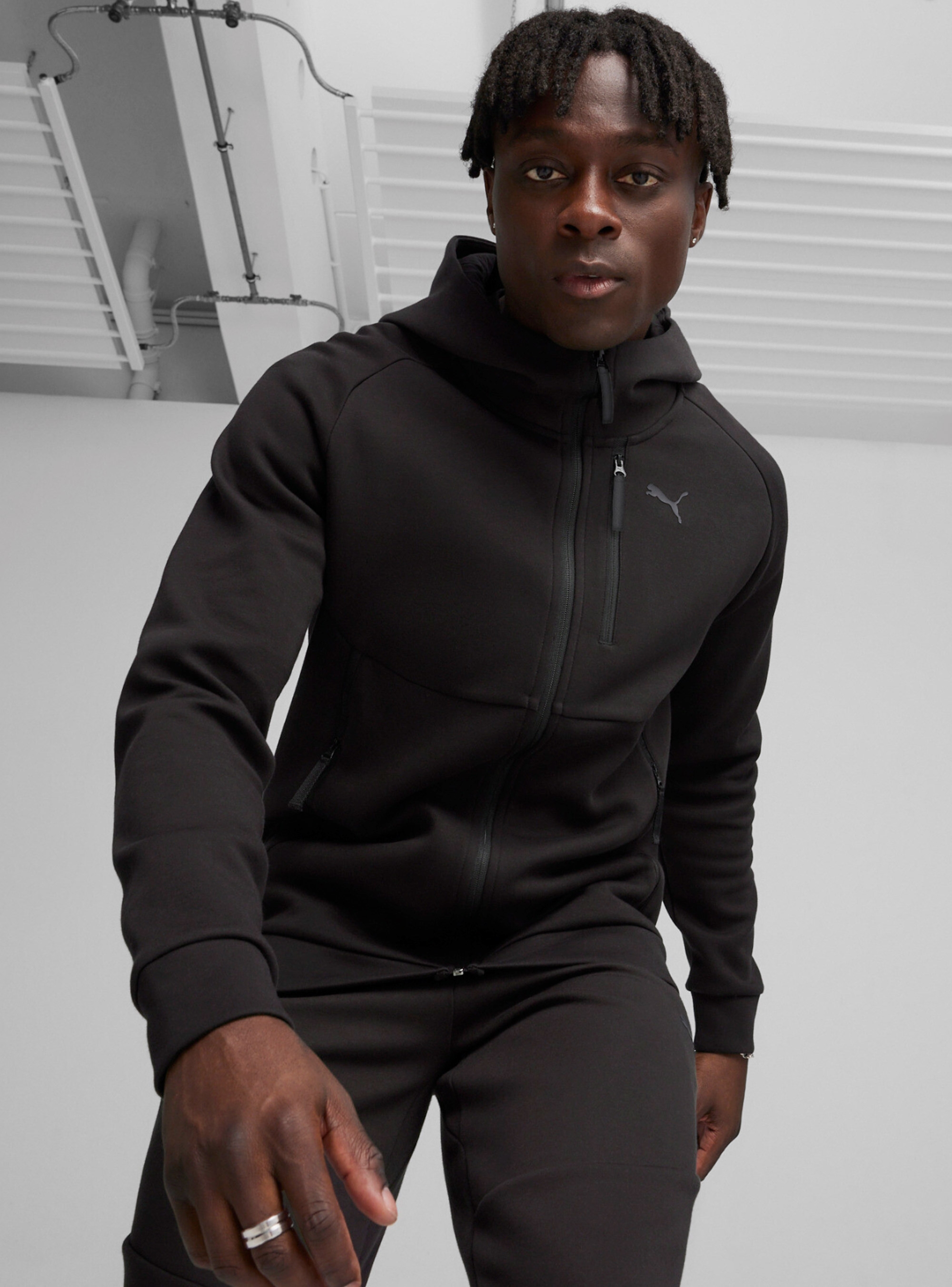 Puma PUMATECH FZ Hoodie DK - Black