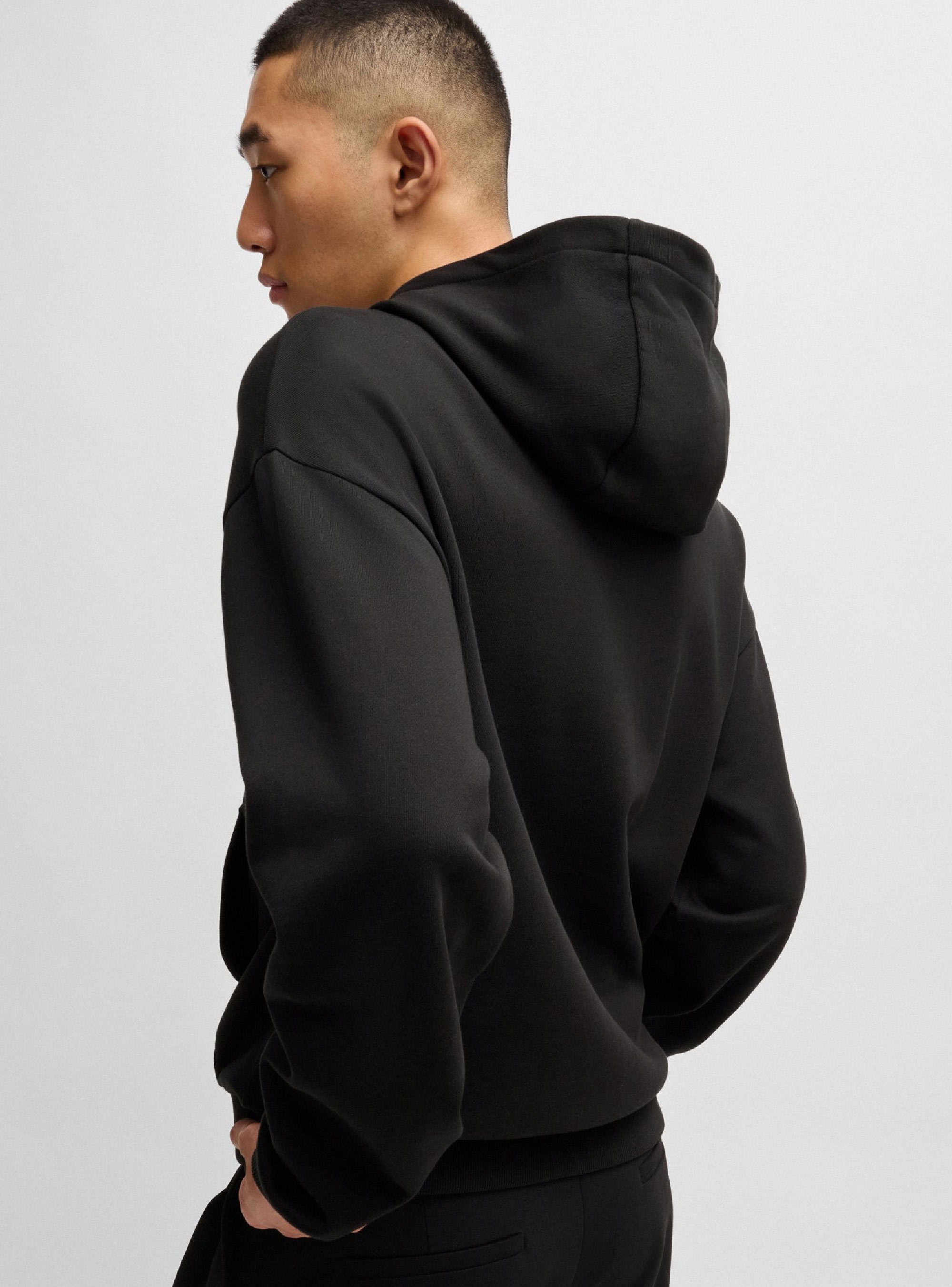 HUGO Relaxed Fit Hoodie Deseqino - Black