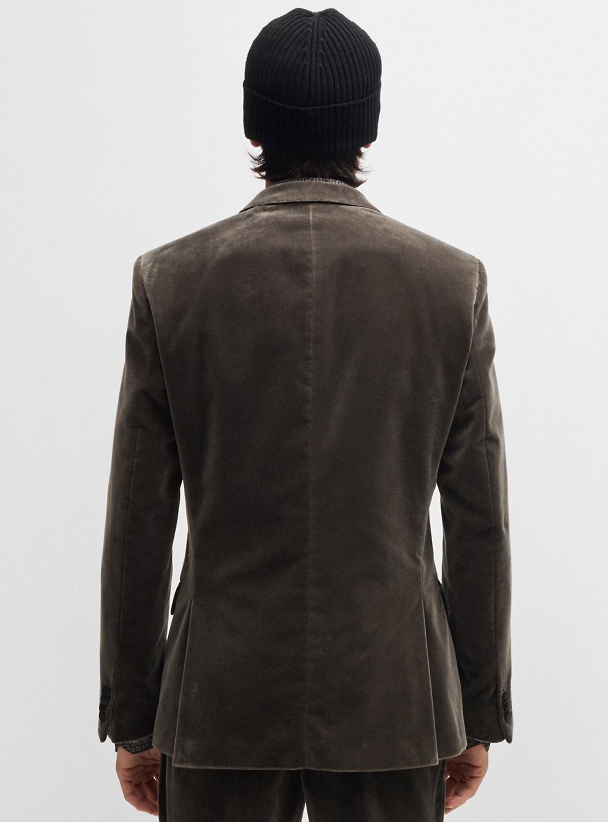 HUGO Slim Fit Blazer Velvet Henry244E1X - Grey