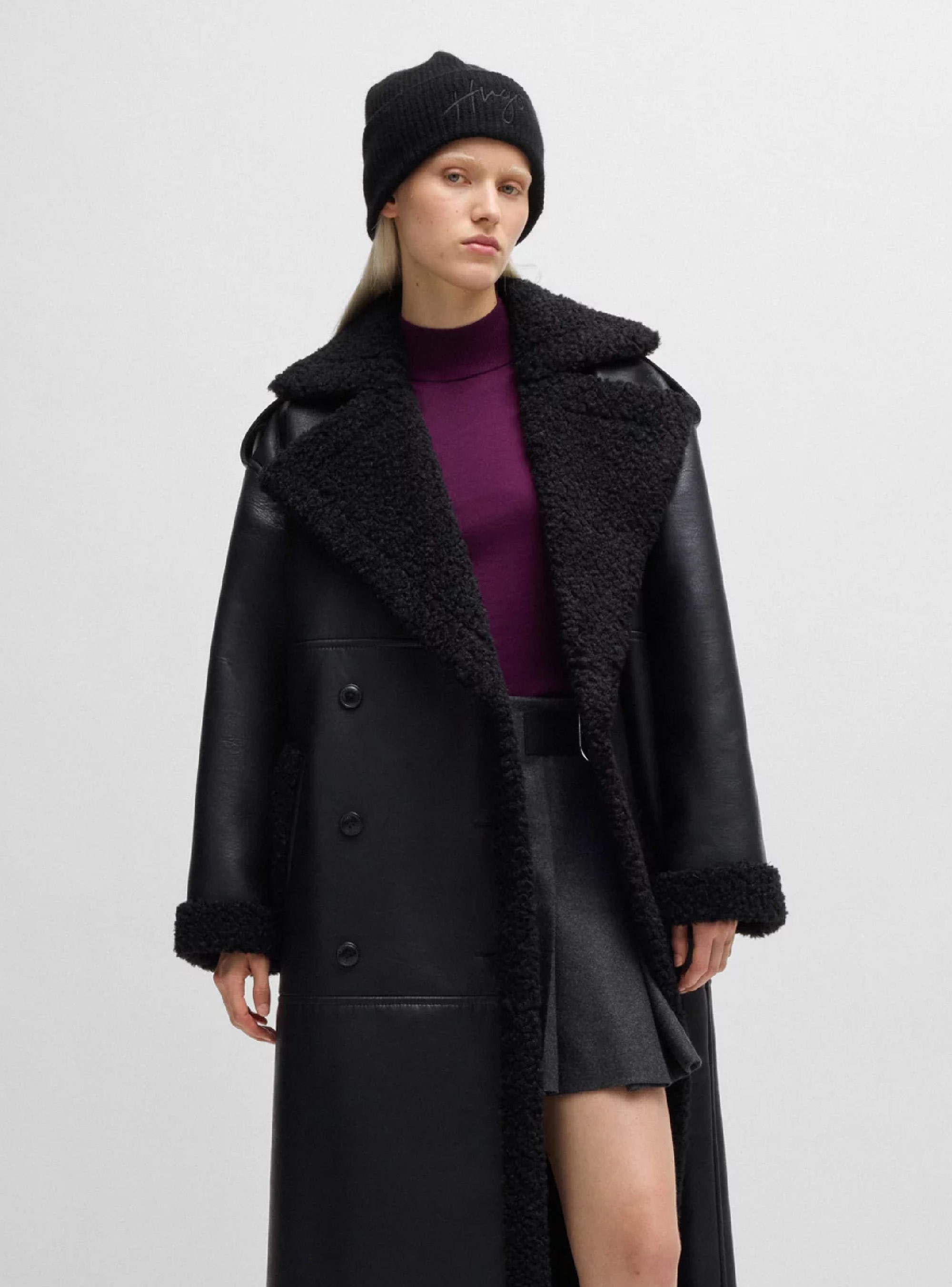 HUGO Logo Beanie Socialy_Hat - Black