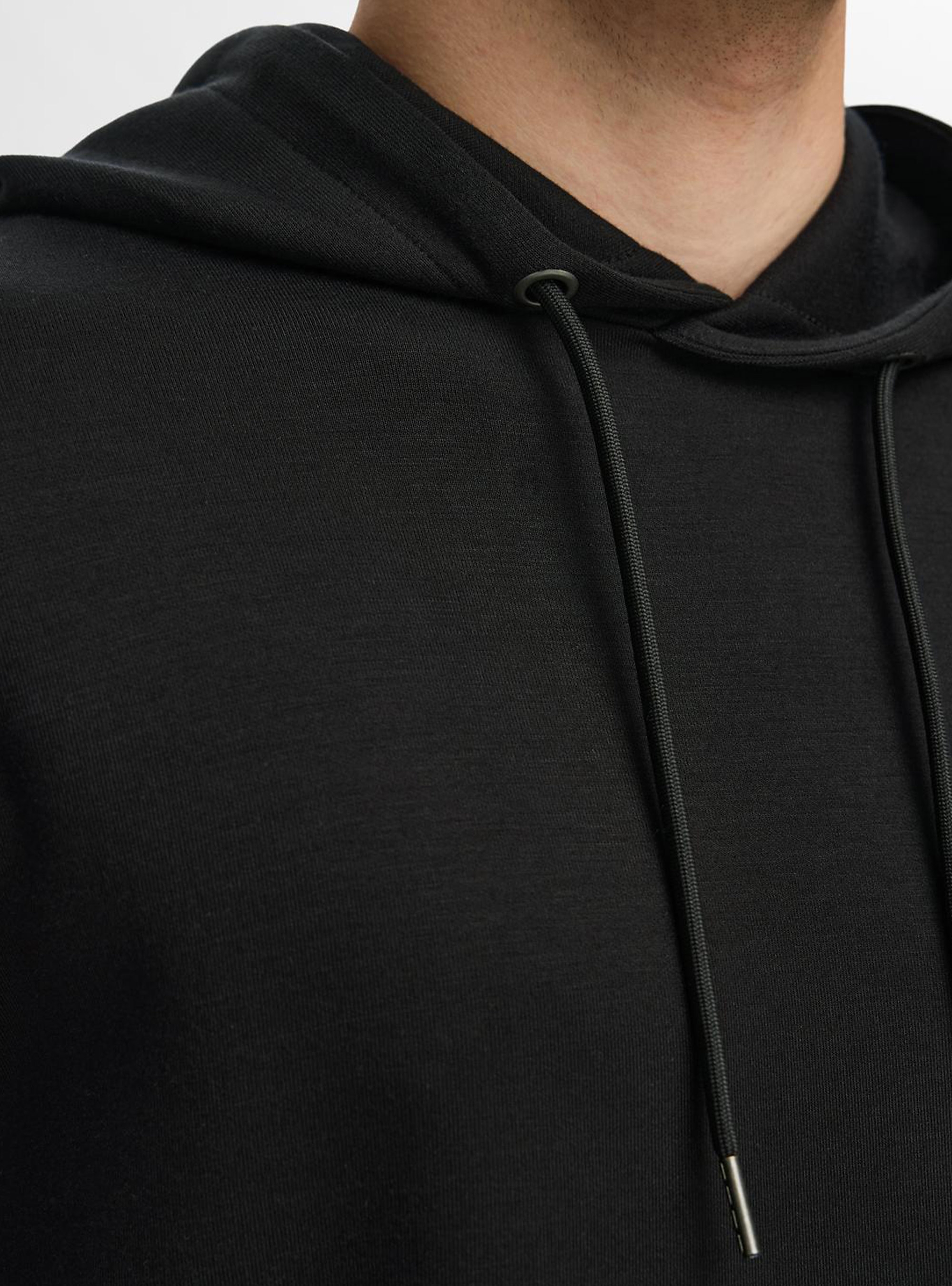 Selected Emanuel Soft Hood Sweat Noos - Black
