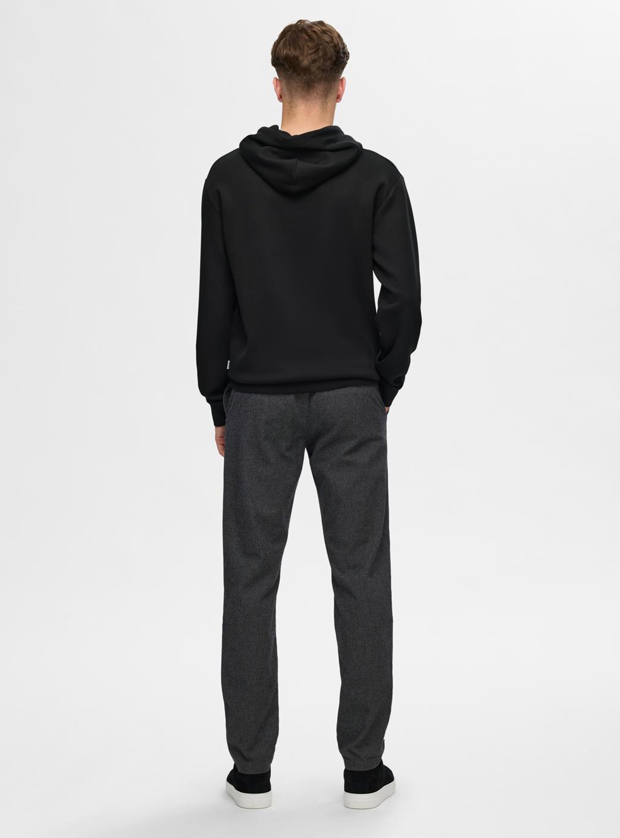 Selected Emanuel Soft Hood Sweat Noos - Black