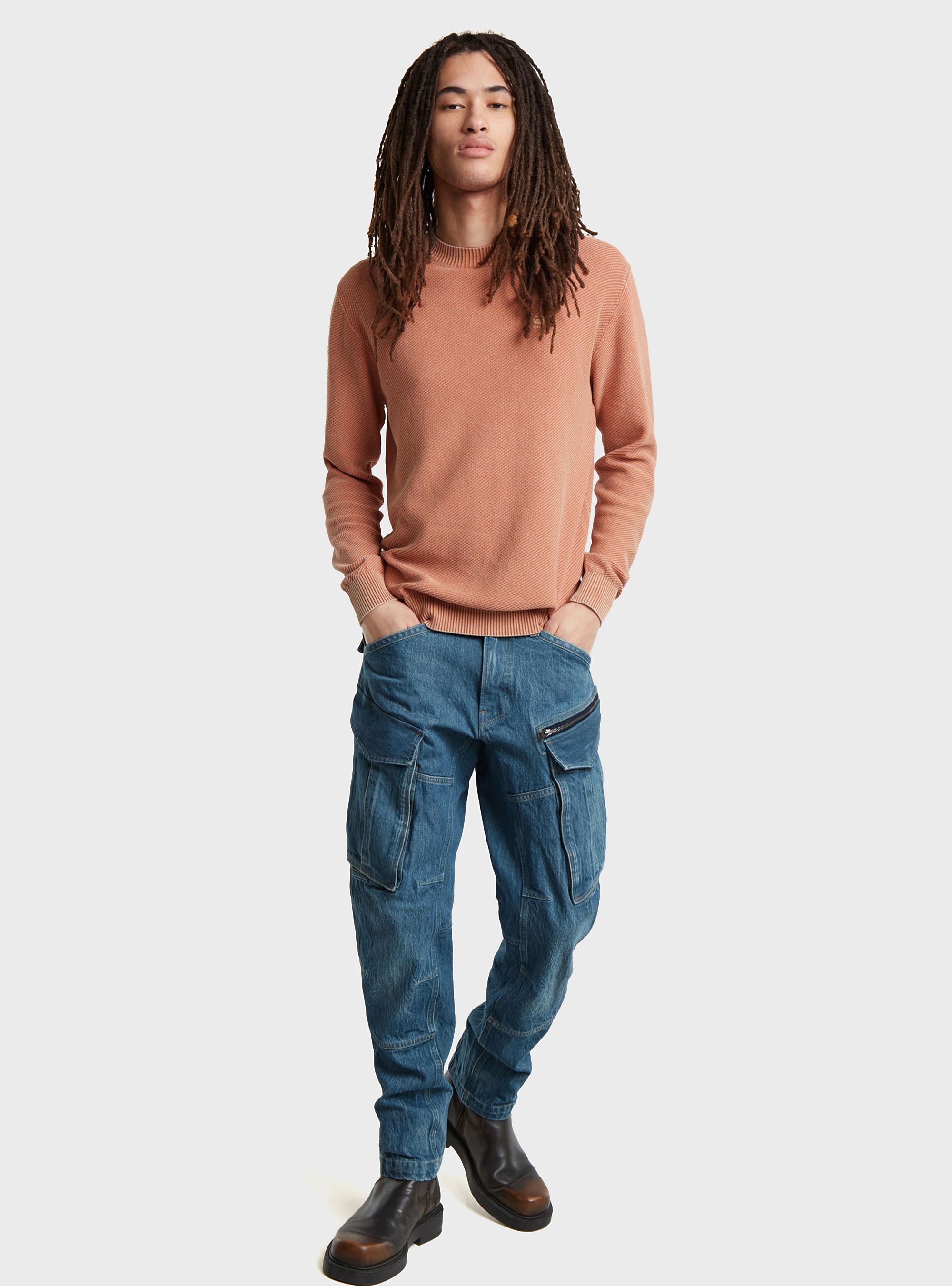 G-Star Rovic Zip 3D Regular Tapered Denim Cargo Pants - Medium Aged Denim