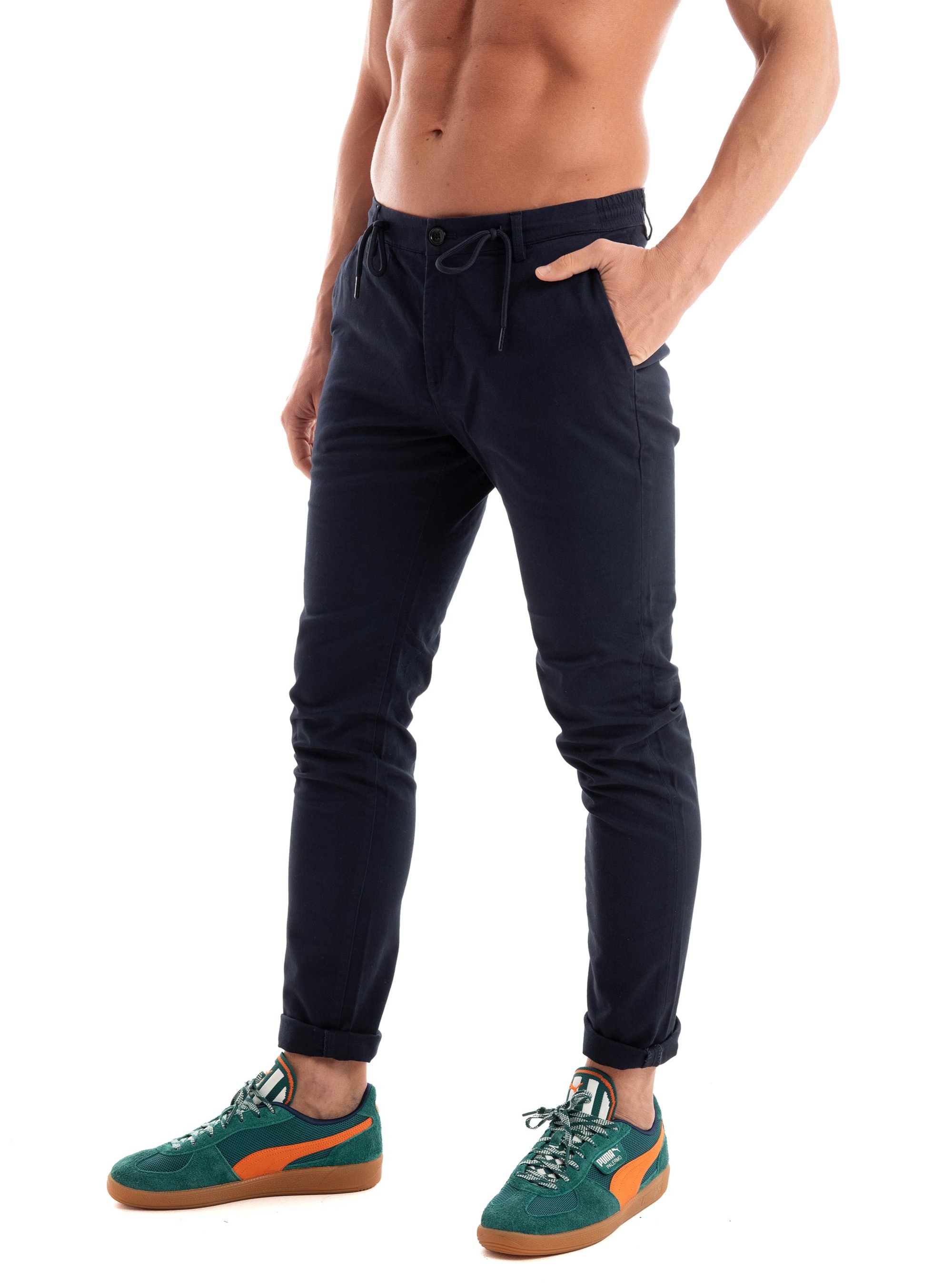 Dstrezzed Lancaster Tapered Twill Knit Pants - Dark Blue