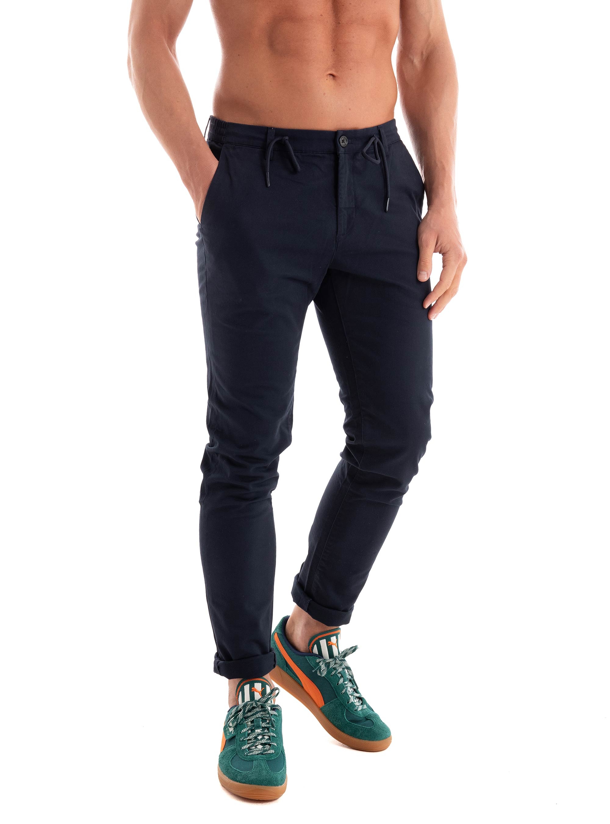 Dstrezzed Lancaster Tapered Twill Knit Pants - Dark Blue