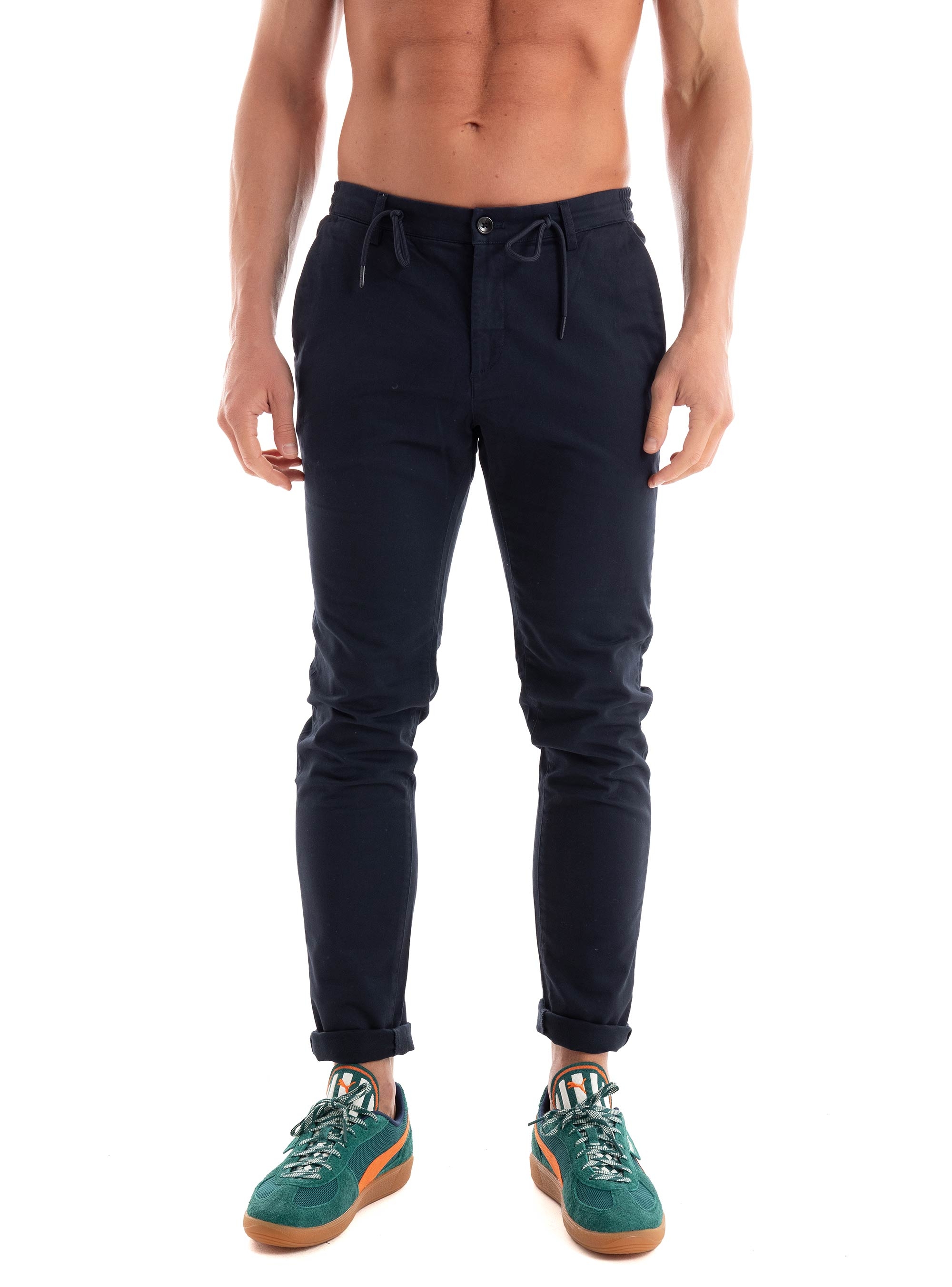 Dstrezzed Lancaster Tapered Twill Knit Pants - Dark Blue