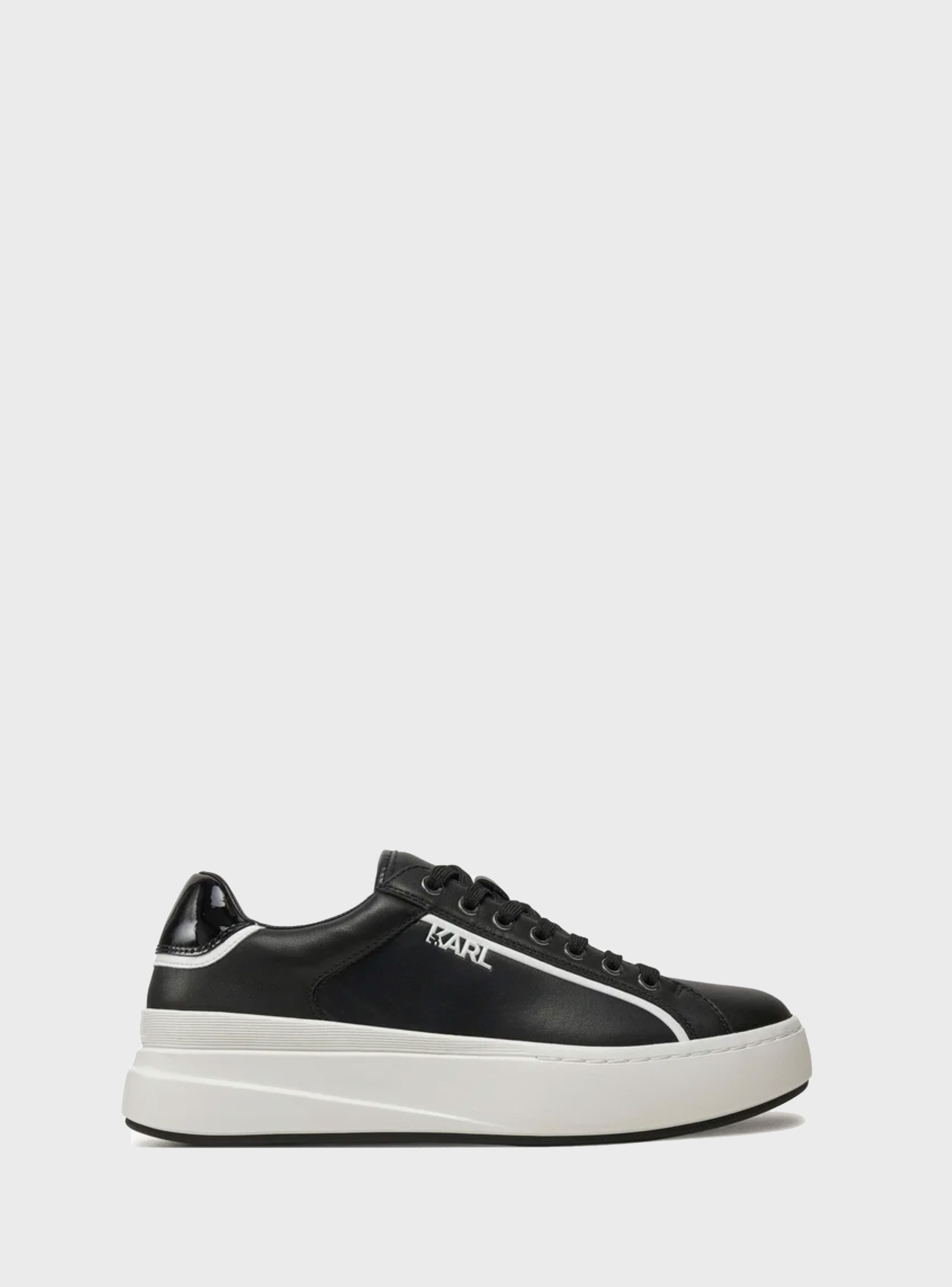 Karl Lagerfeld Kronos Lo Lace Leather Sneakers - Black
