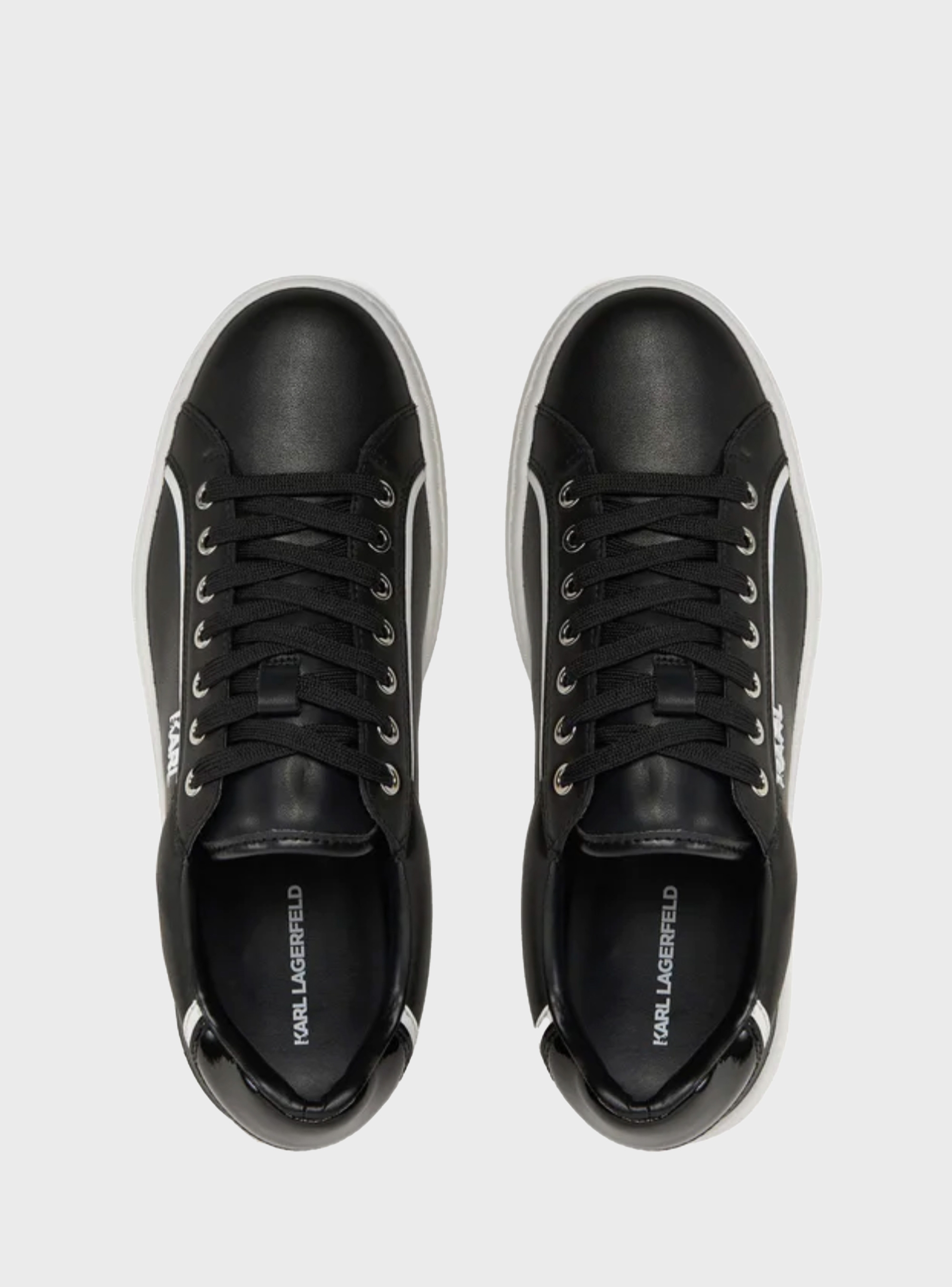 Karl Lagerfeld Kronos Lo Lace Leather Sneakers - Black