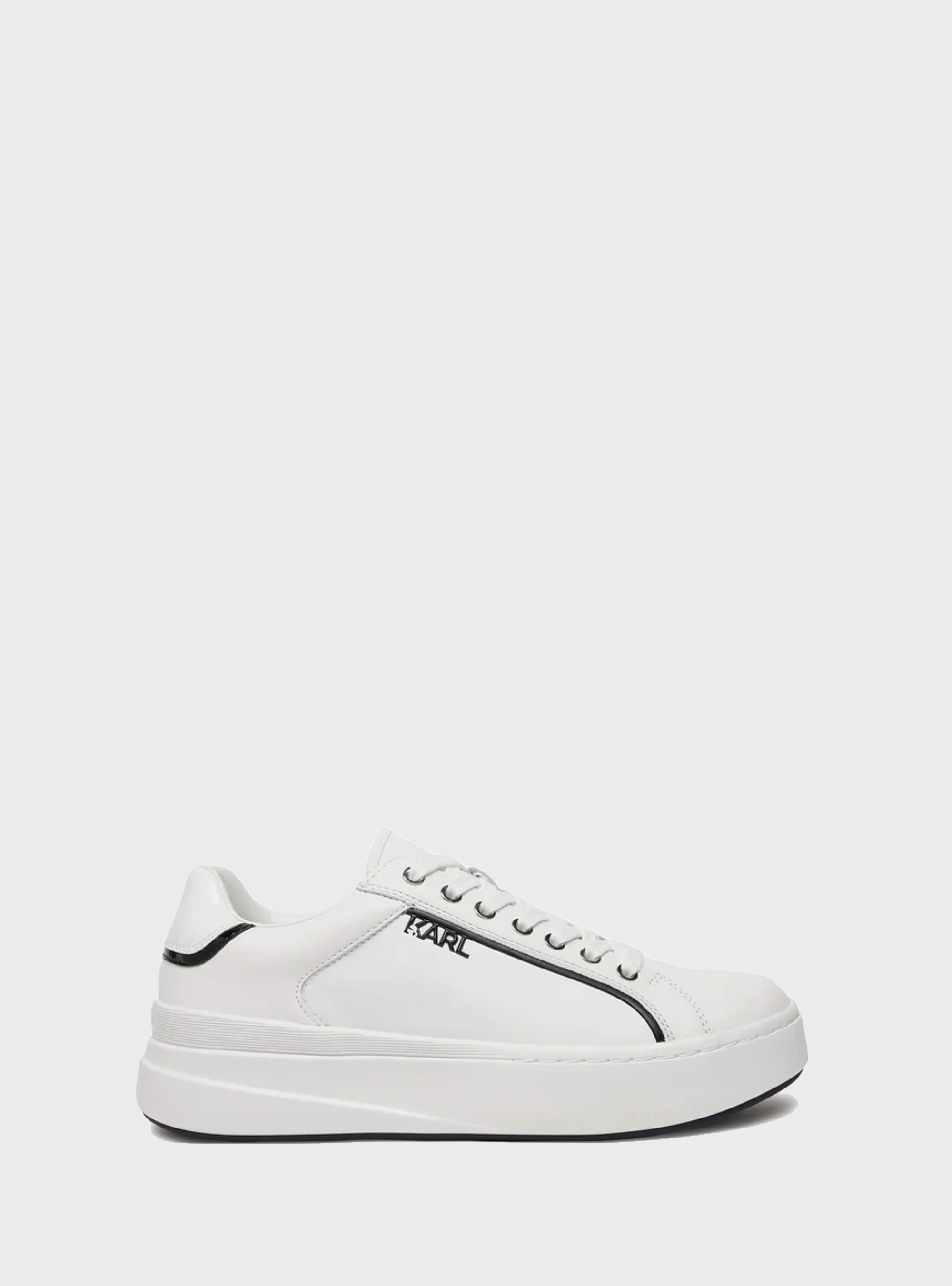 Karl Lagerfeld Kronos Lo Lace Leather Sneakers - White