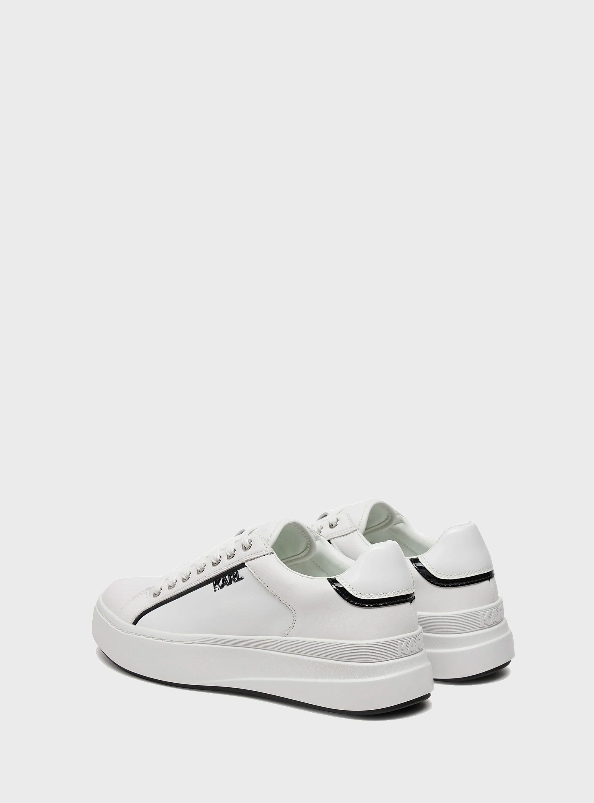 Karl Lagerfeld Kronos Lo Lace Leather Sneakers - White