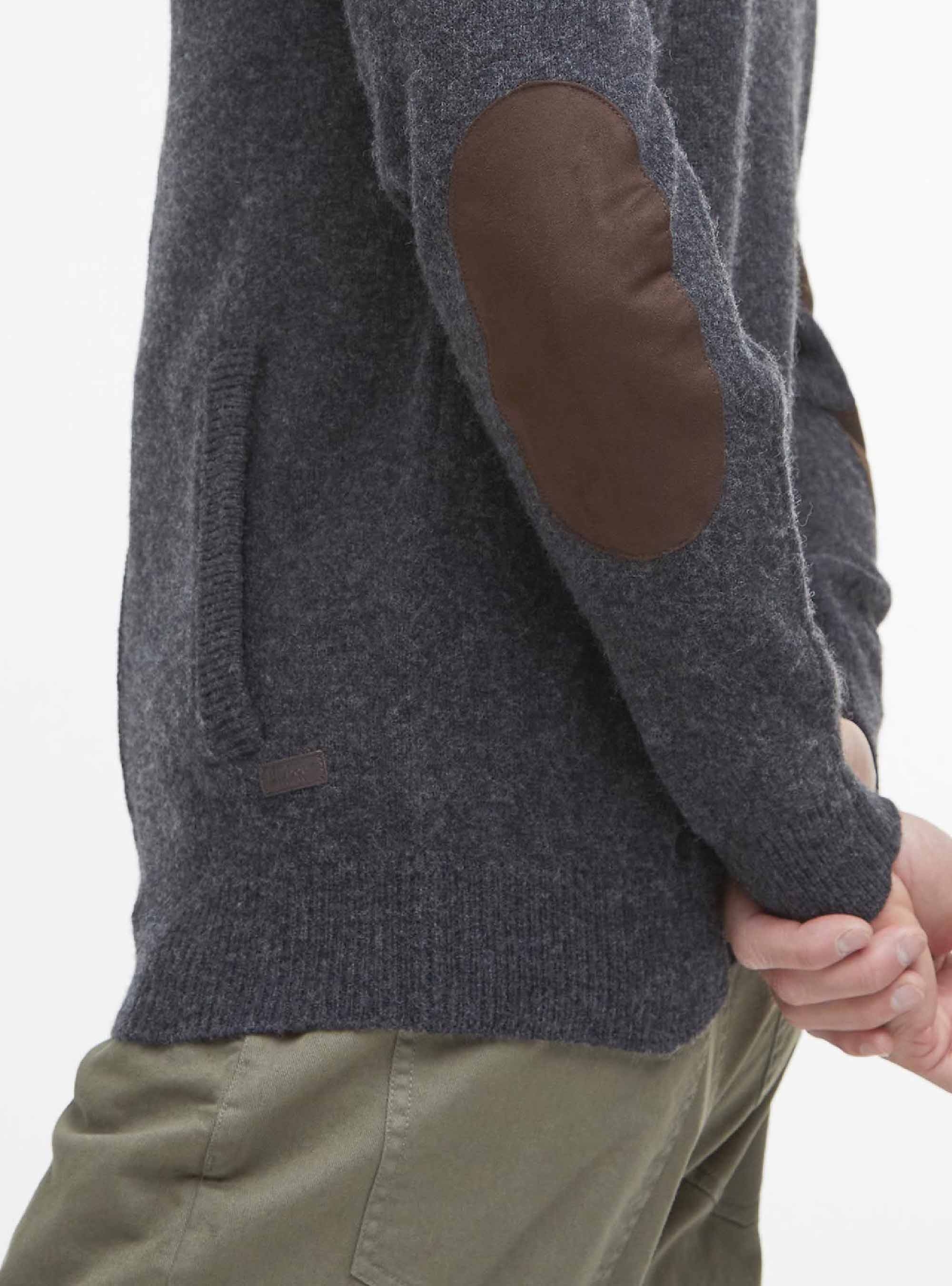 Barbour Essential Patch Zip Through Jumper - Charcoal