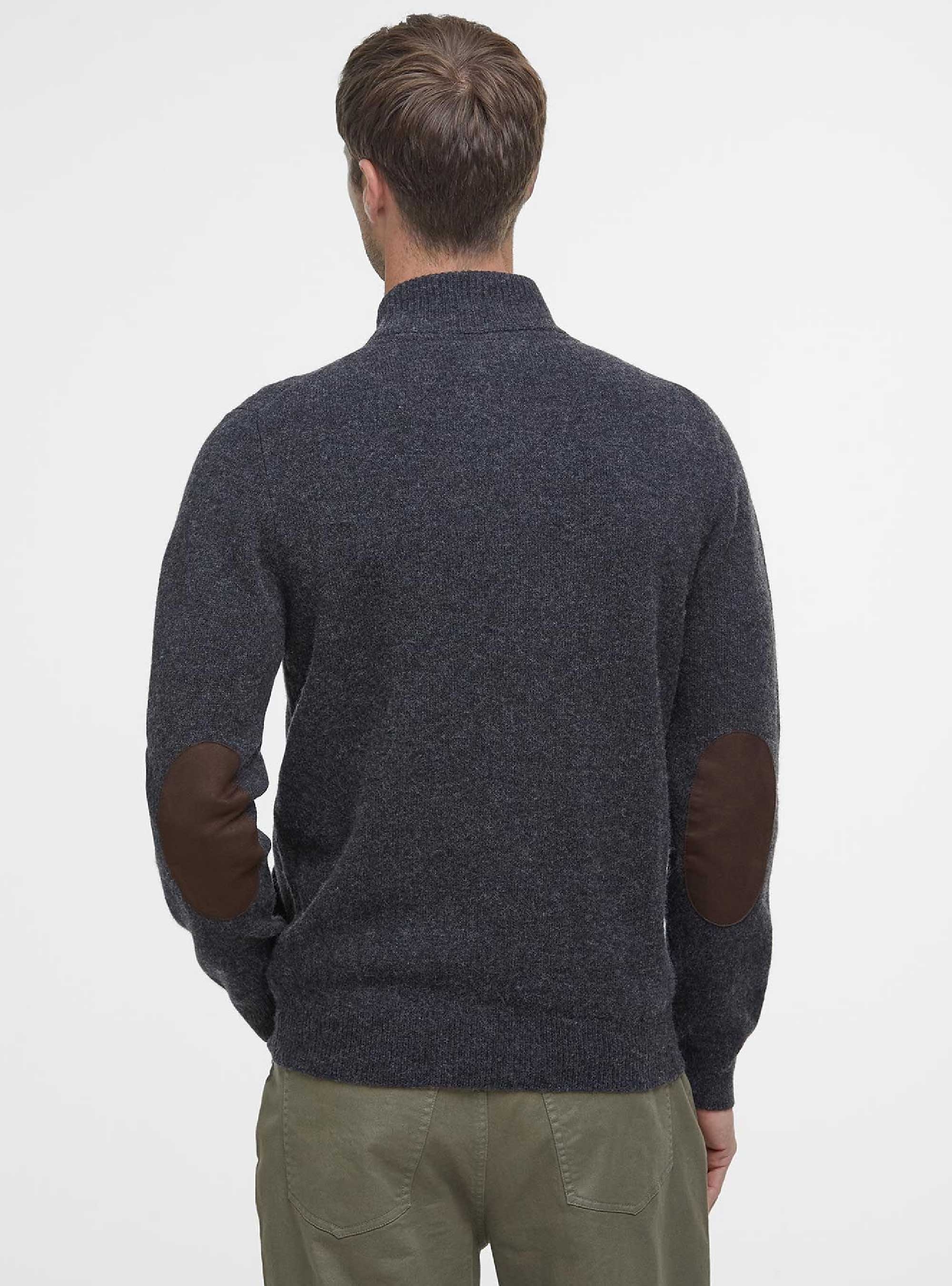 Barbour Essential Patch Zip Through Jumper - Charcoal