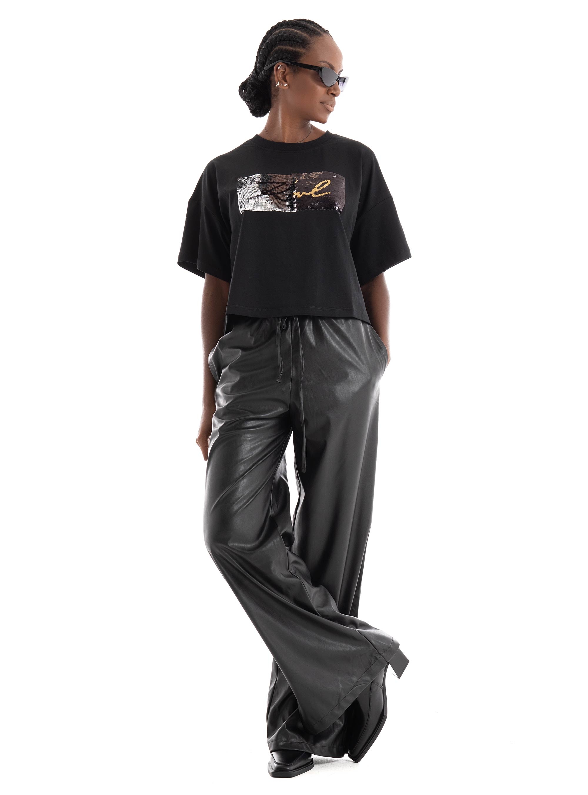 Karl Lagerfeld Reversible Sequins T-Shirt - Black