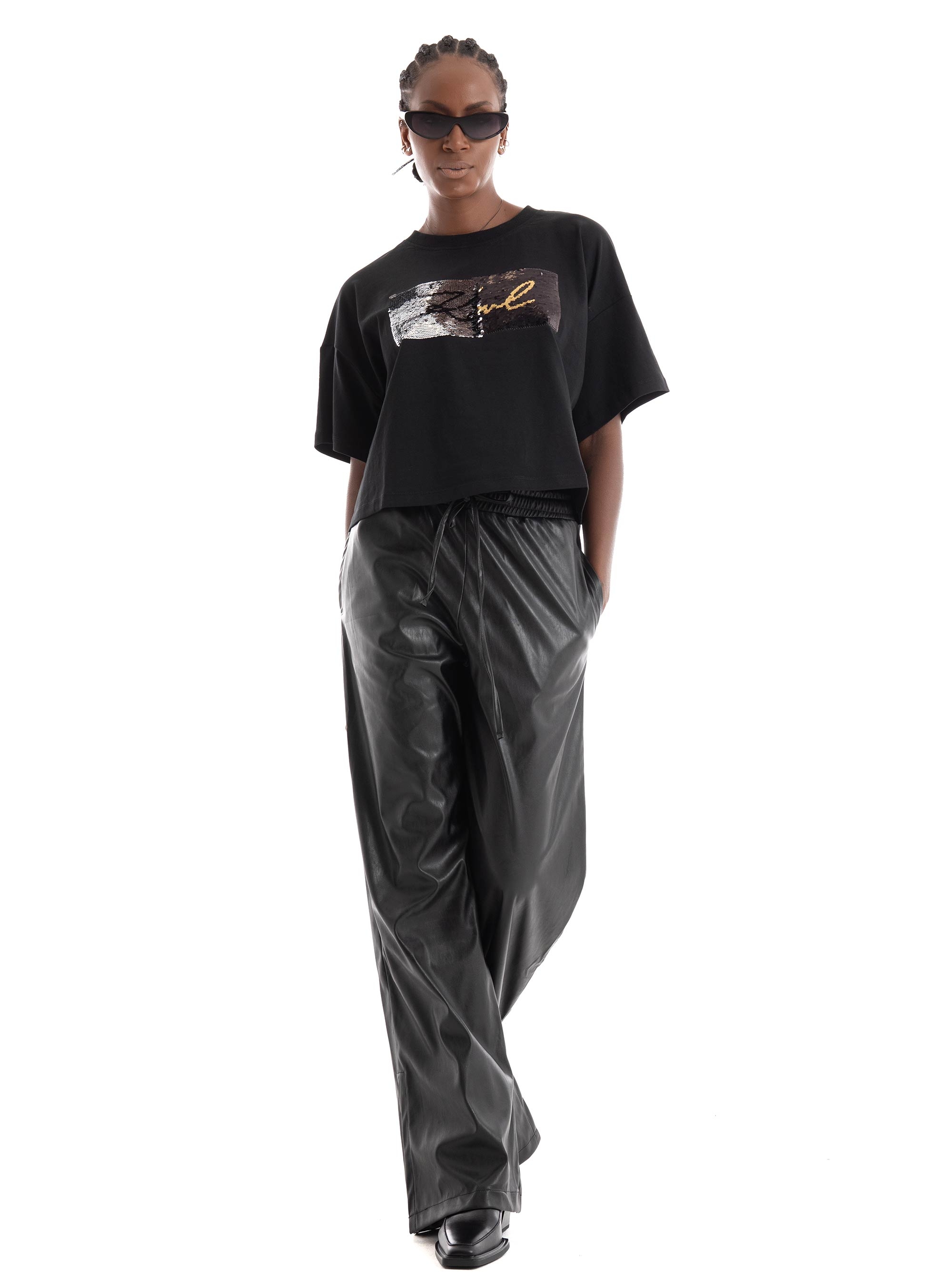 Karl Lagerfeld Reversible Sequins T-Shirt - Black