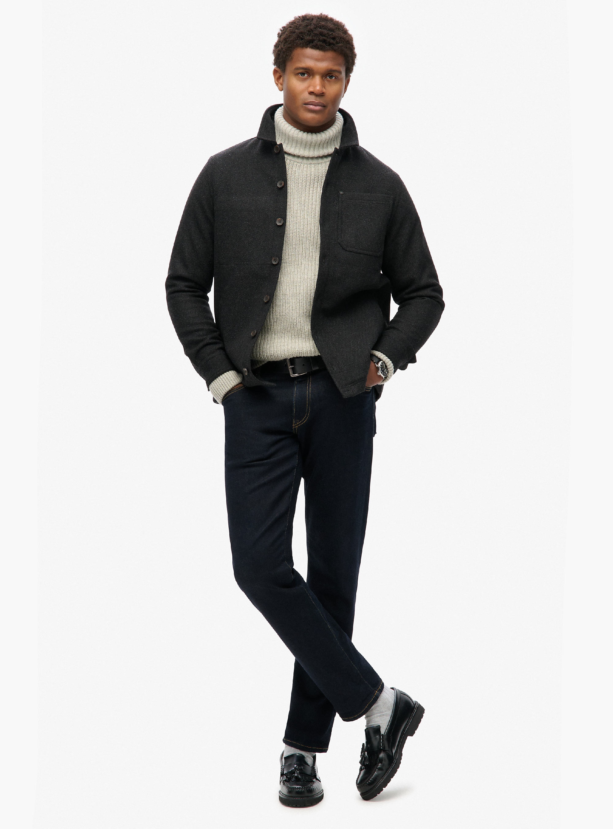 Superdry Merchant Wool Overshirt - Black