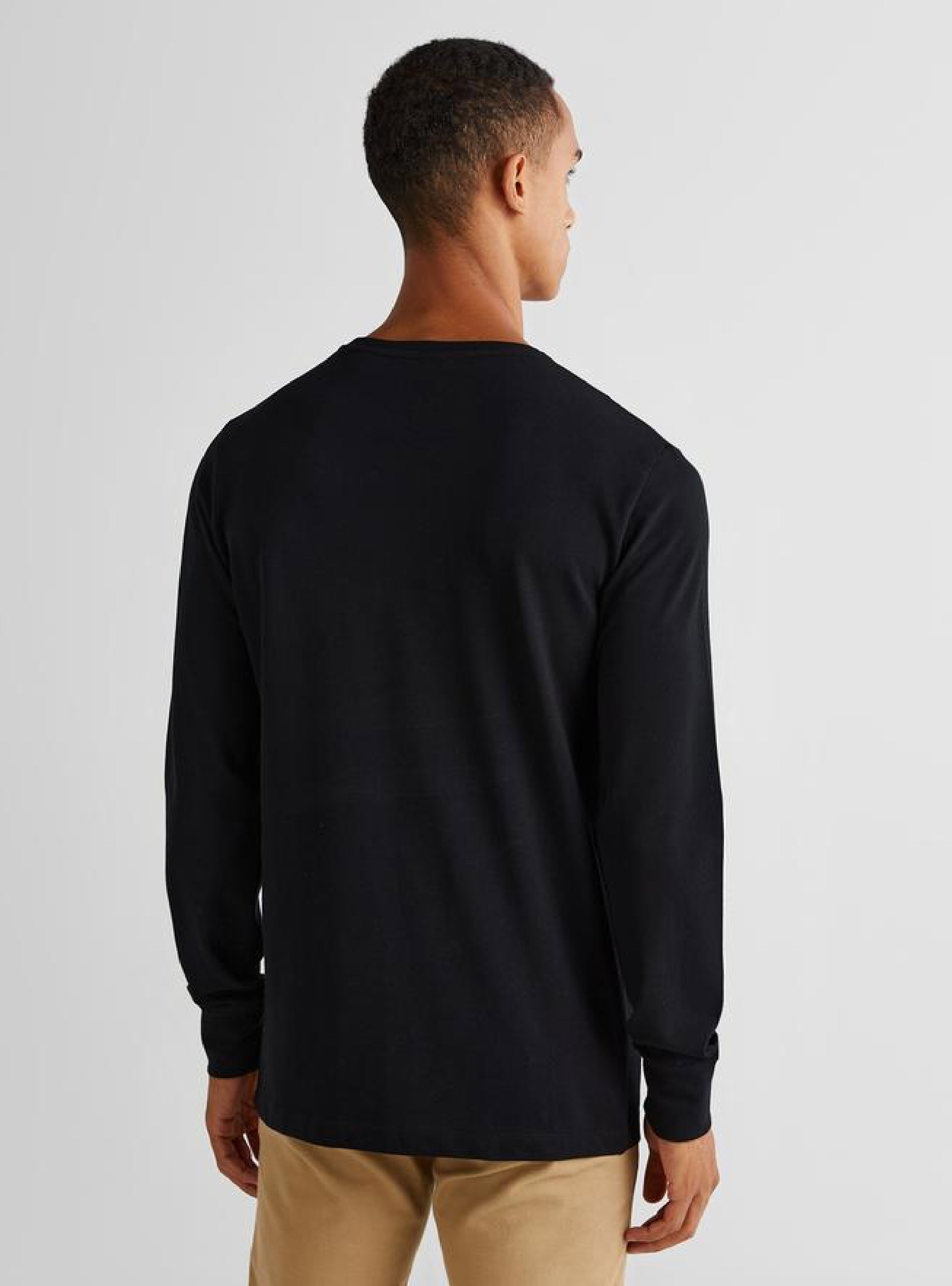 Gant Slim Pique Long Sleeve T-shirt - Black