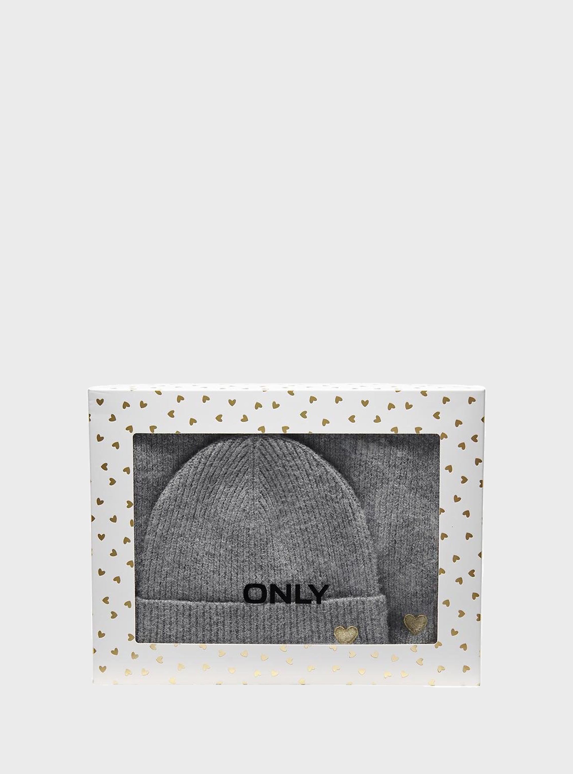 Only Avery Scarf And Beanie Set - Light Grey Melange