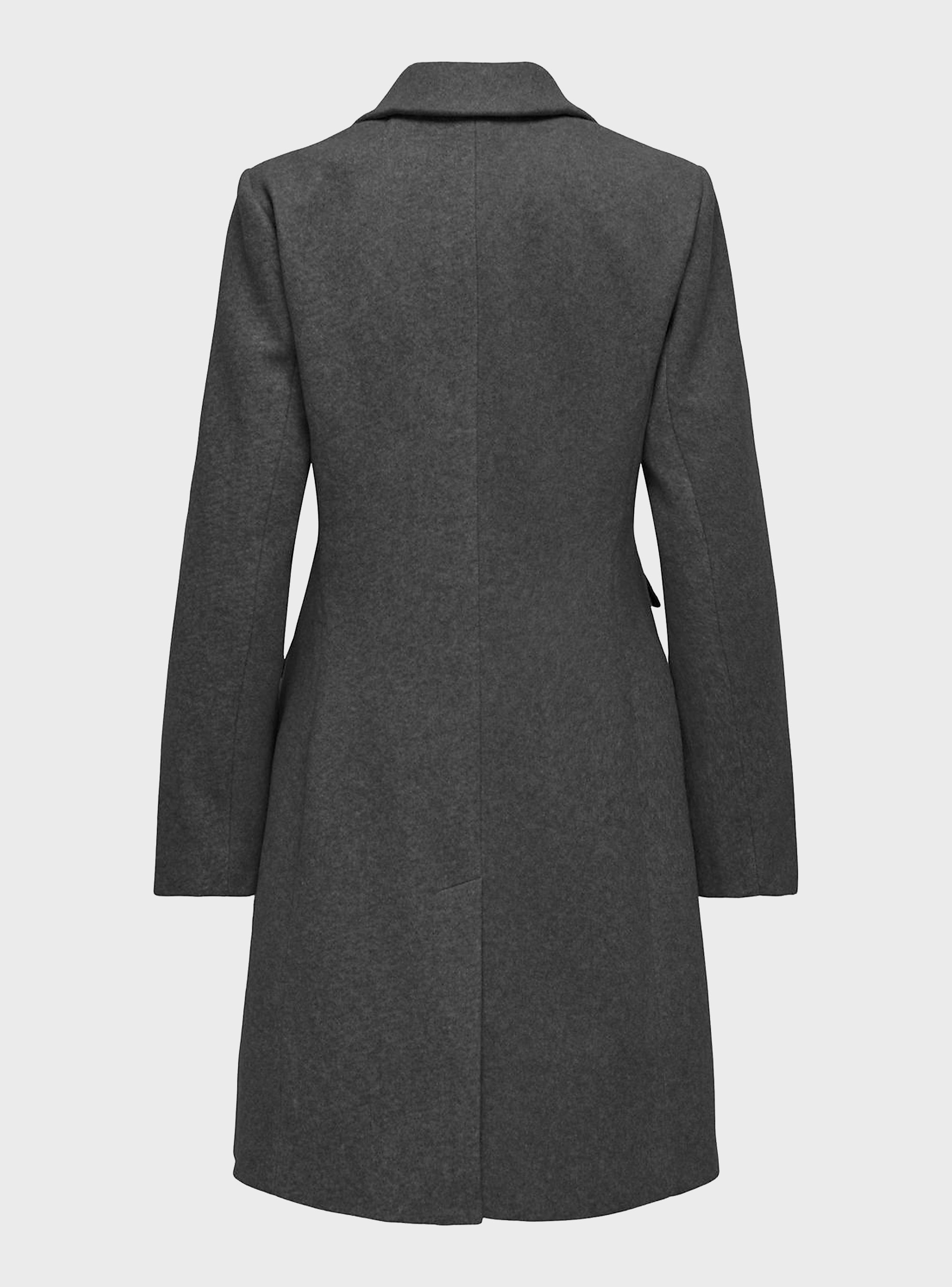 Only Blake Fitted Coat - Dark Grey Melange