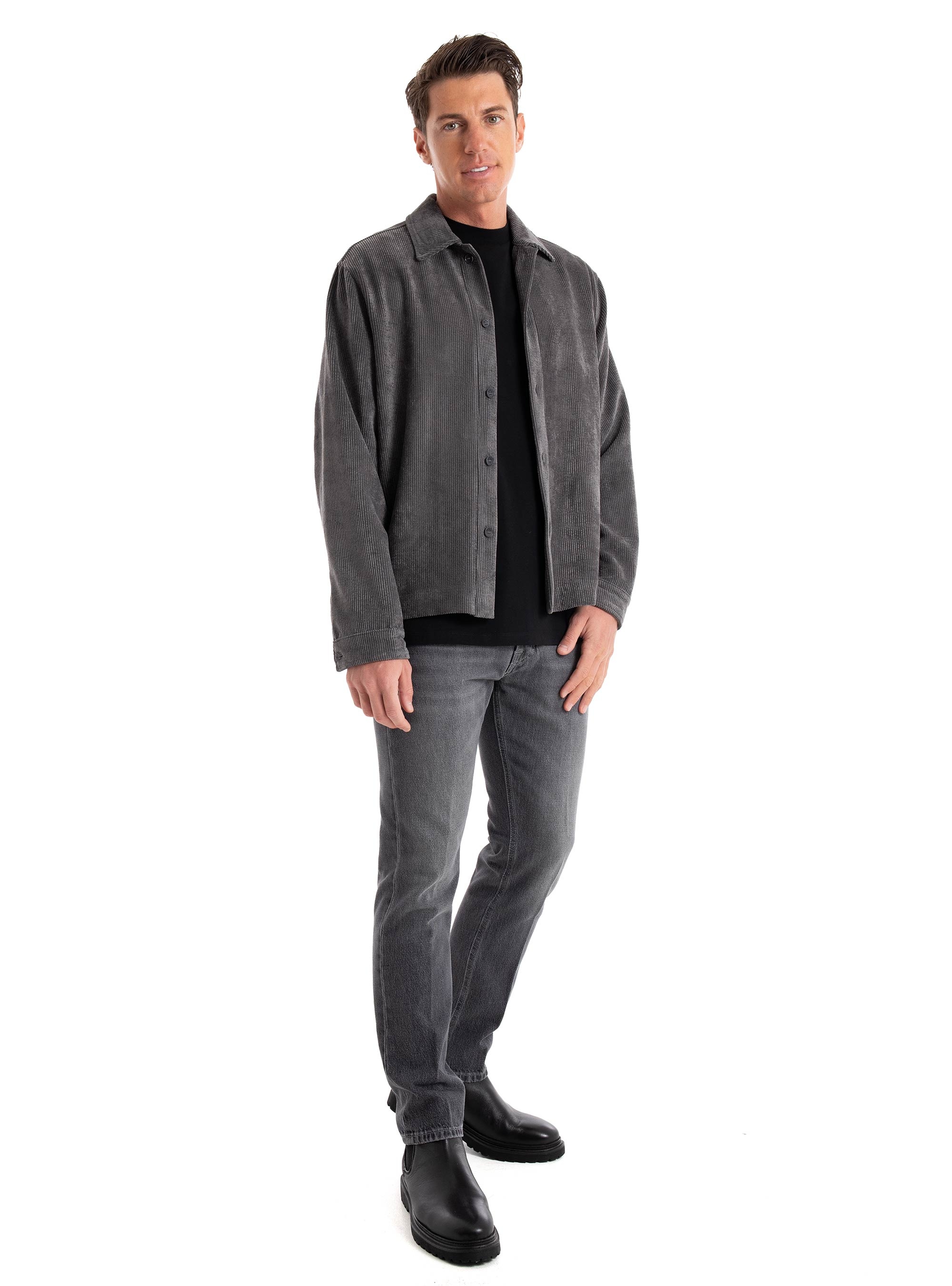 I'm Brian Corduroy Overshirt - Grey