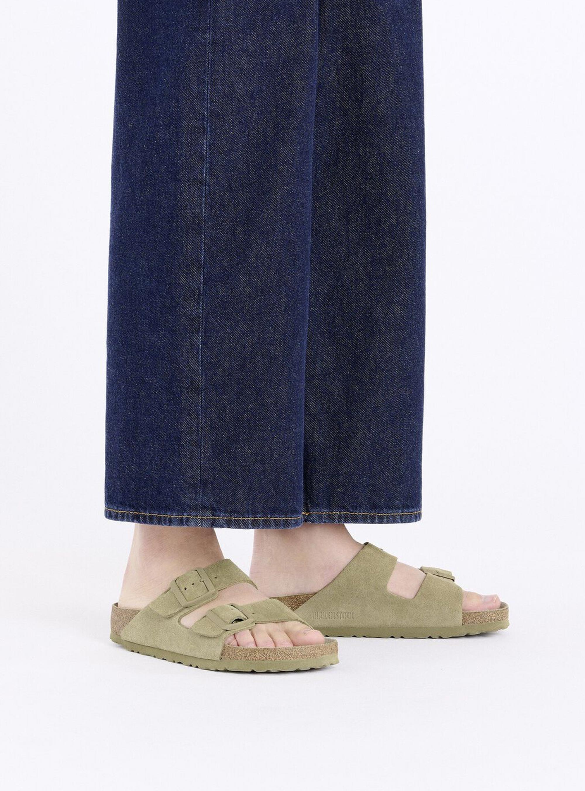 Birkenstock Arizona Soft Footbed Narrow Fit Sandals - Light Olive