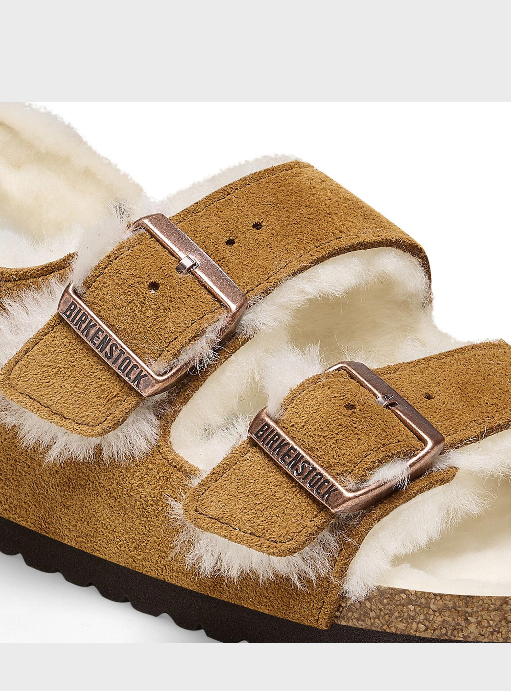 Birkenstock Milano Shearling Narrow Fit Sandals - Cognac
