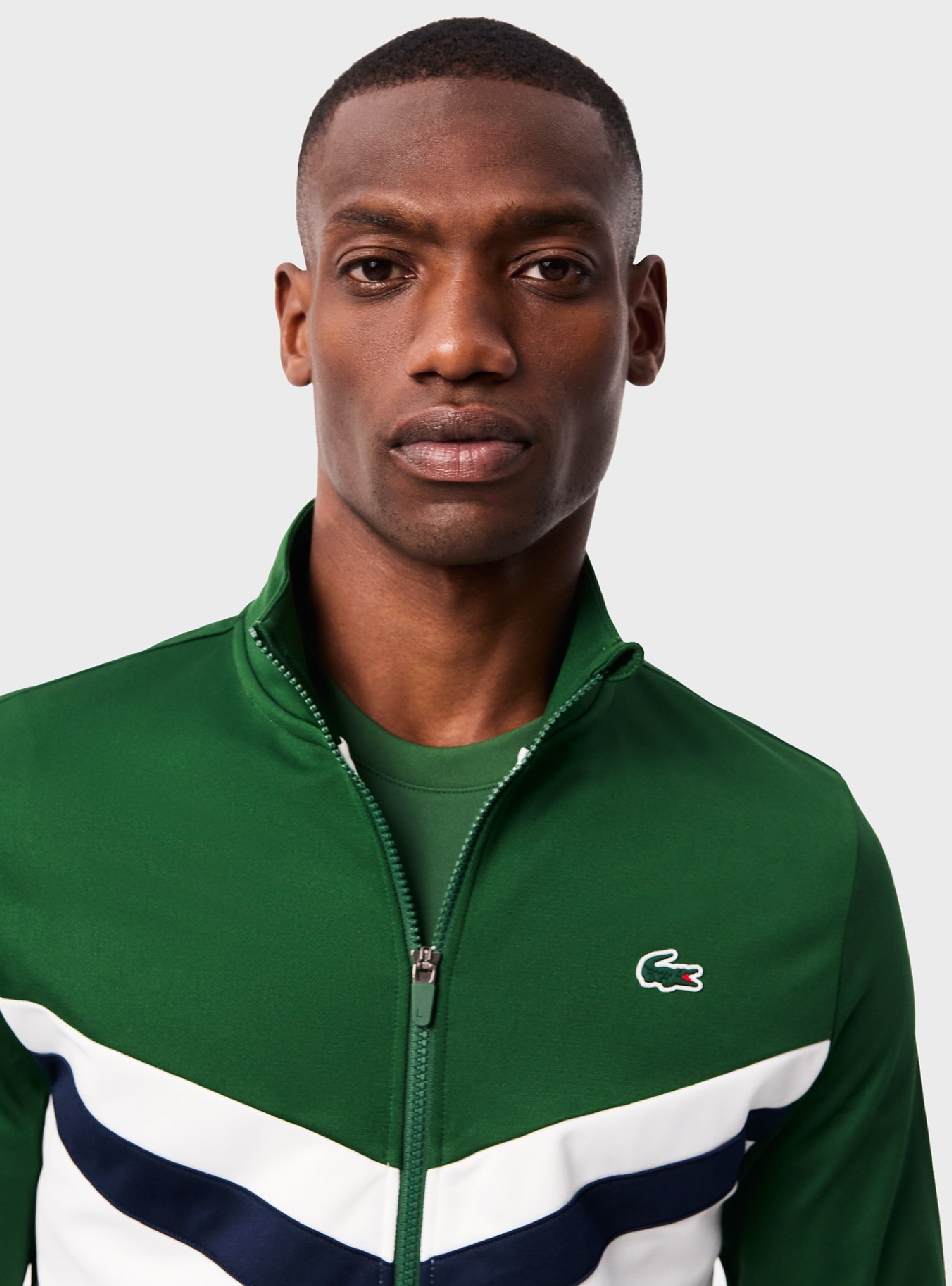 Lacoste Zip-Up Print Tennis Sweatshirt - Green