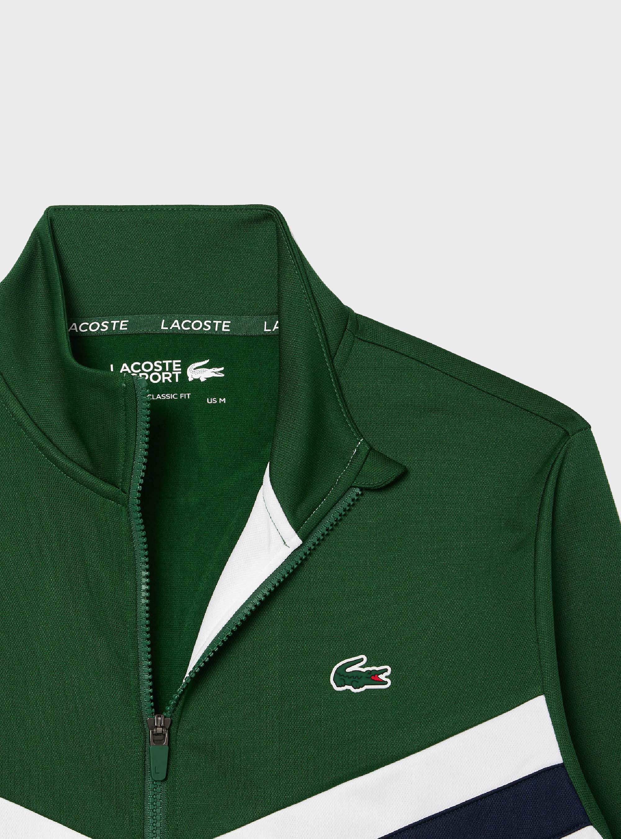 Lacoste Zip-Up Print Tennis Sweatshirt - Green