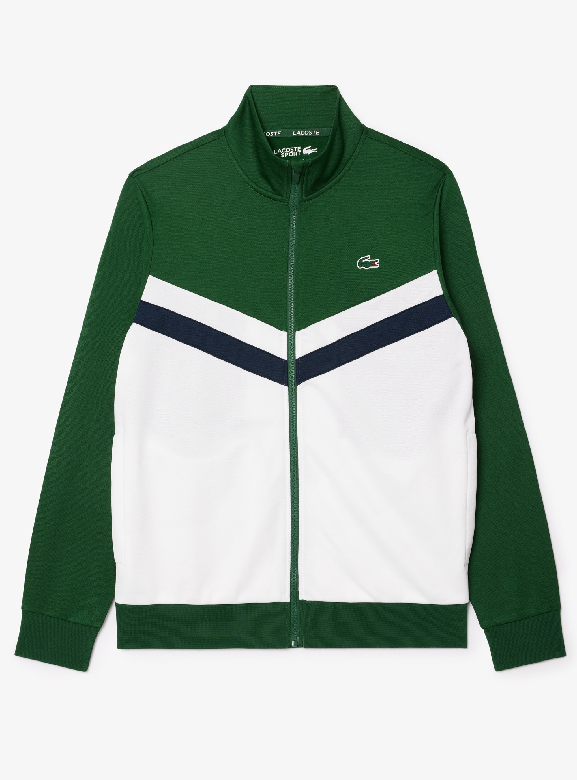 Lacoste Zip-Up Print Tennis Sweatshirt - Green