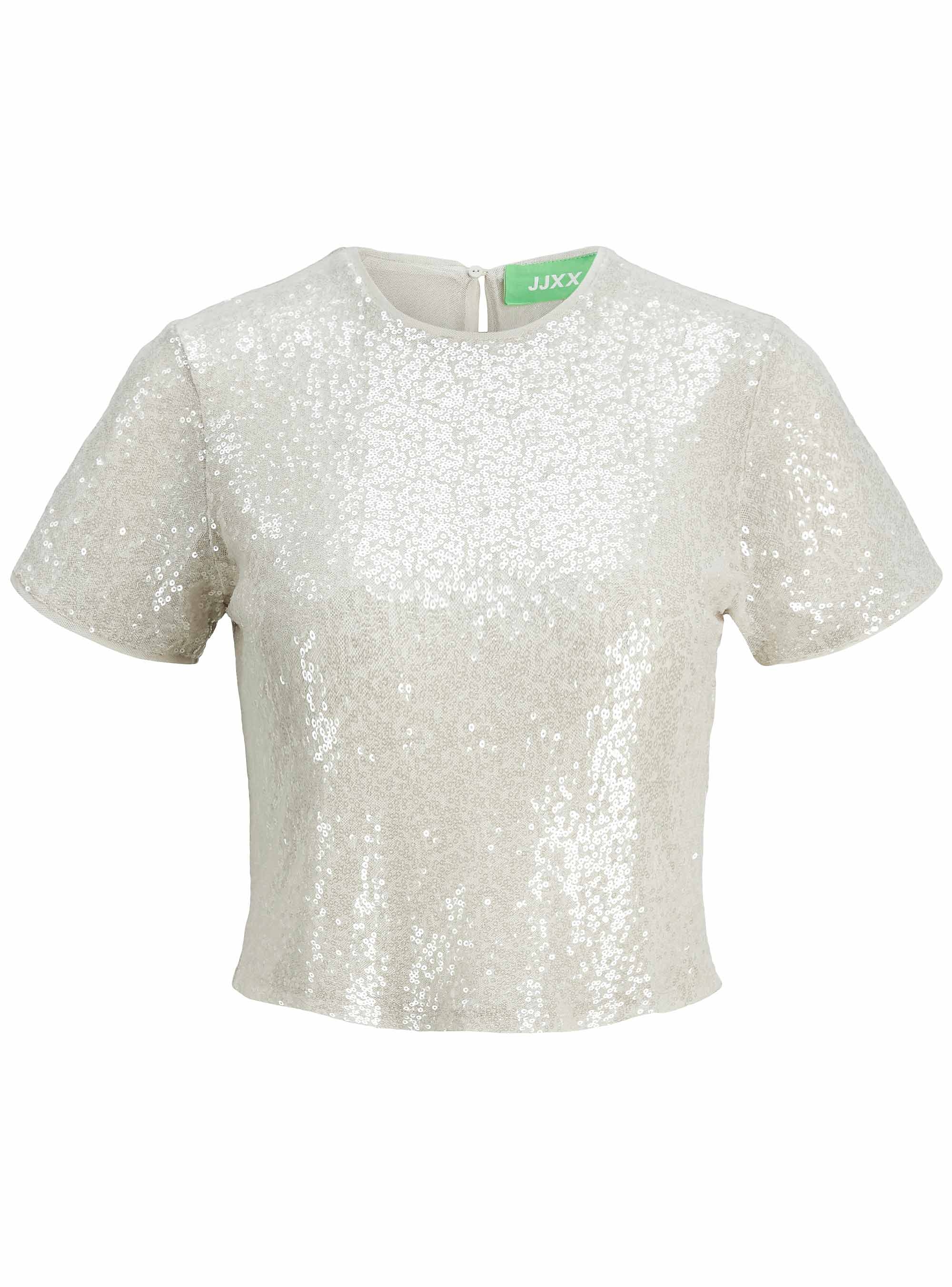 JJXX Mia Sequin Top - Silver