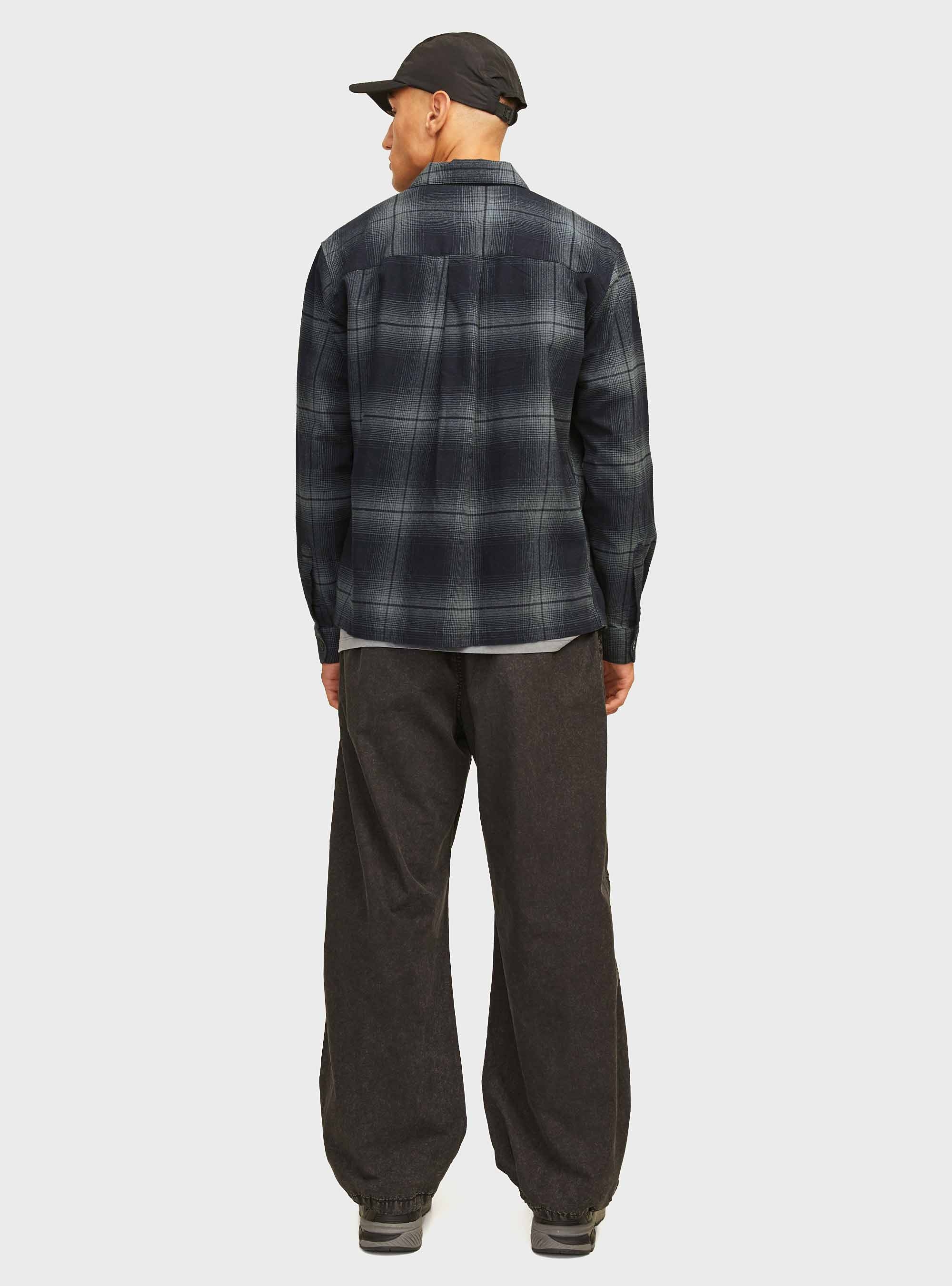 Jack & Jones Jcocharlie Check Overshirt - Grey