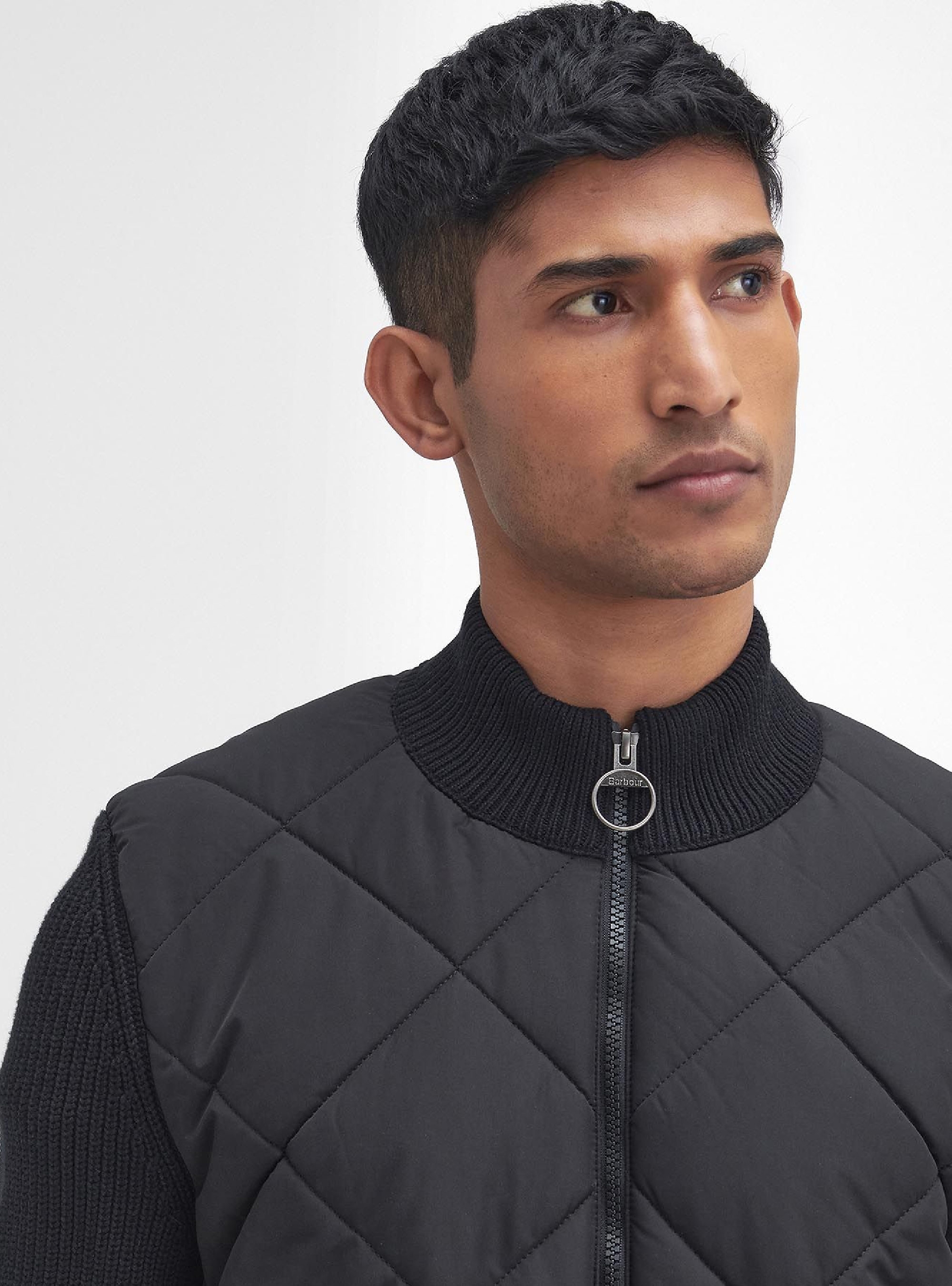 Barbour Newland Zip Through Knitted Jumper - Black