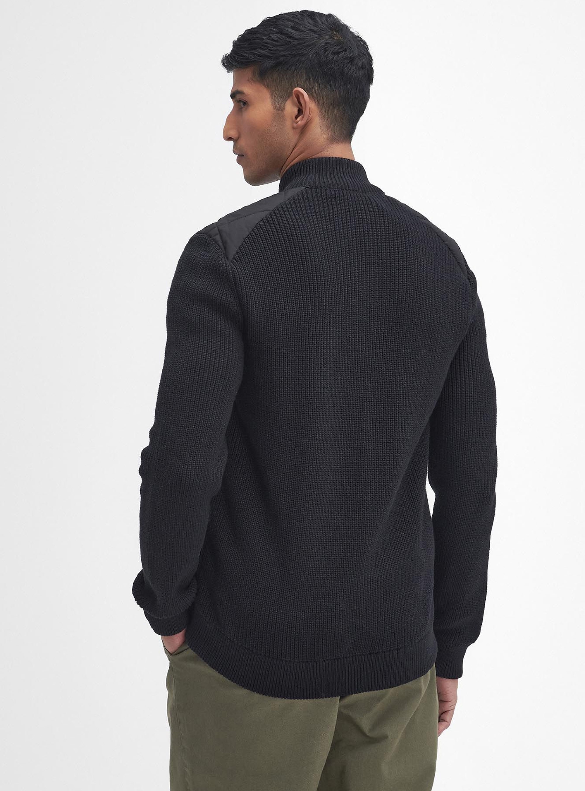 Barbour Newland Zip Through Knitted Jumper - Black