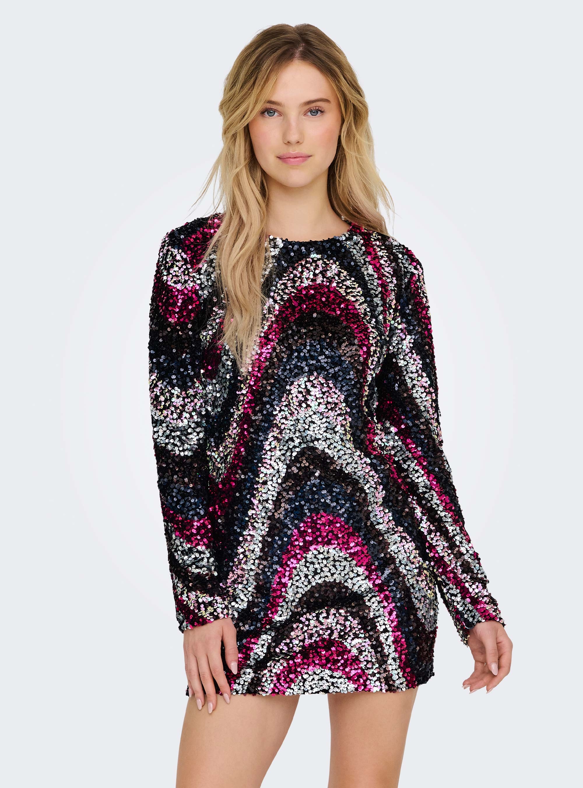 Only Sofie Ls Sequins Bodycon Dress - Black