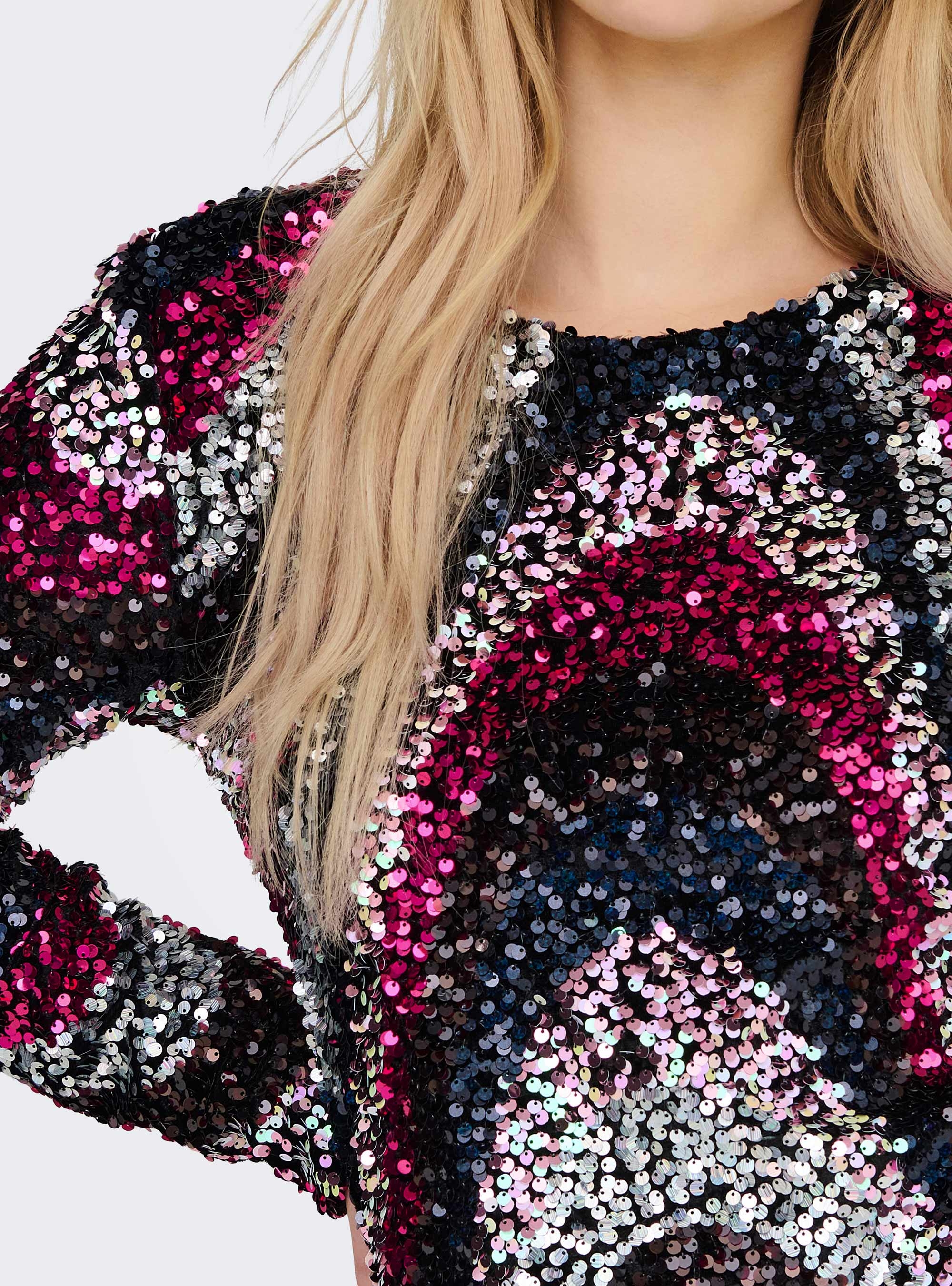 Only Sofie Ls Sequins Bodycon Dress - Black