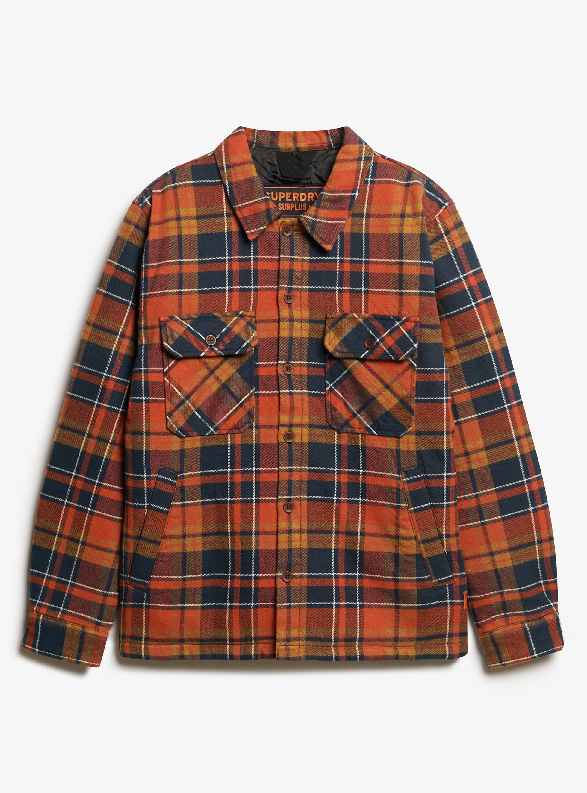 Superdry Surplus Check Quilt Overshirt - Navy