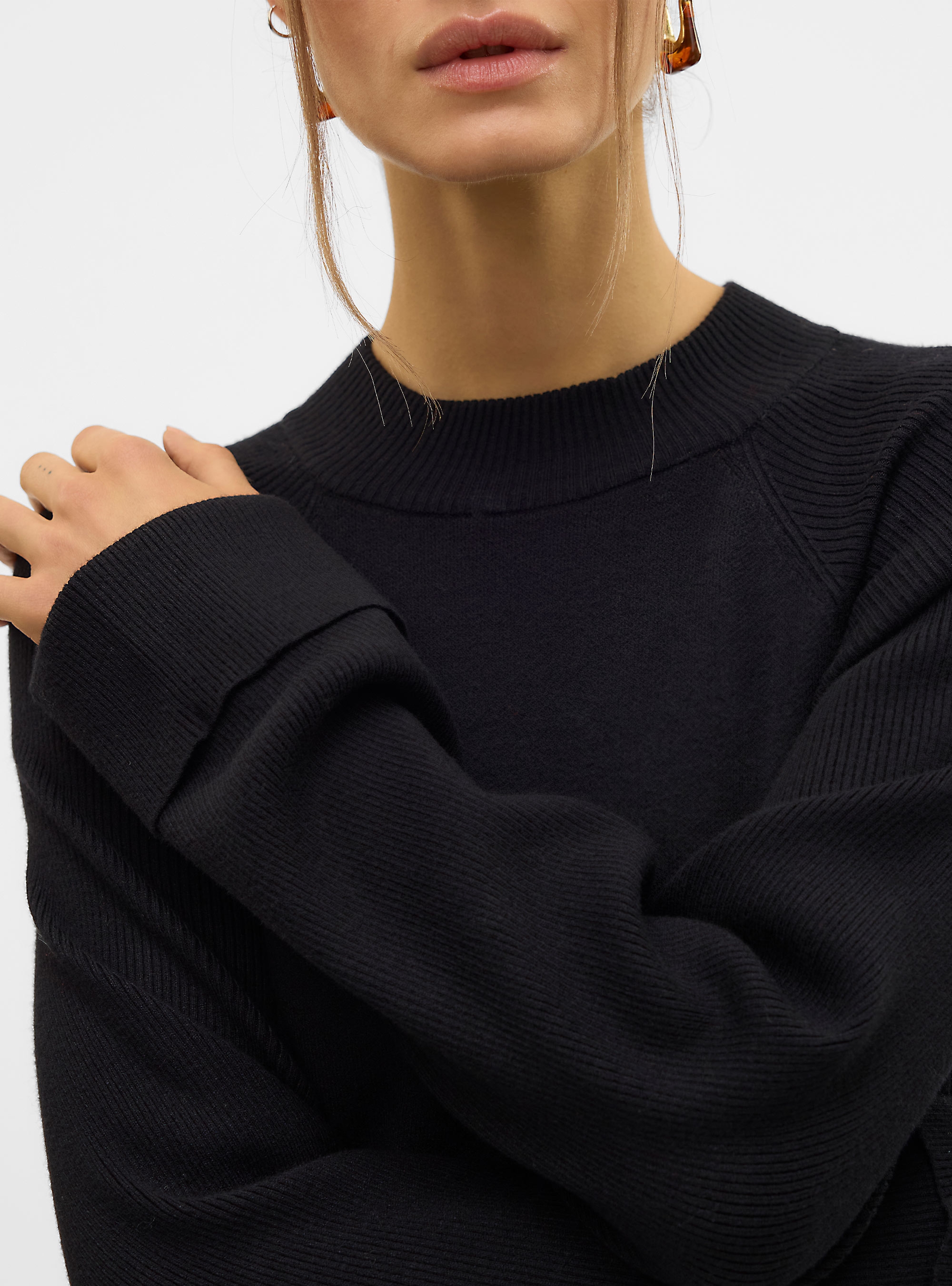 Vero Moda Gold Mix Highneck Dress - Black