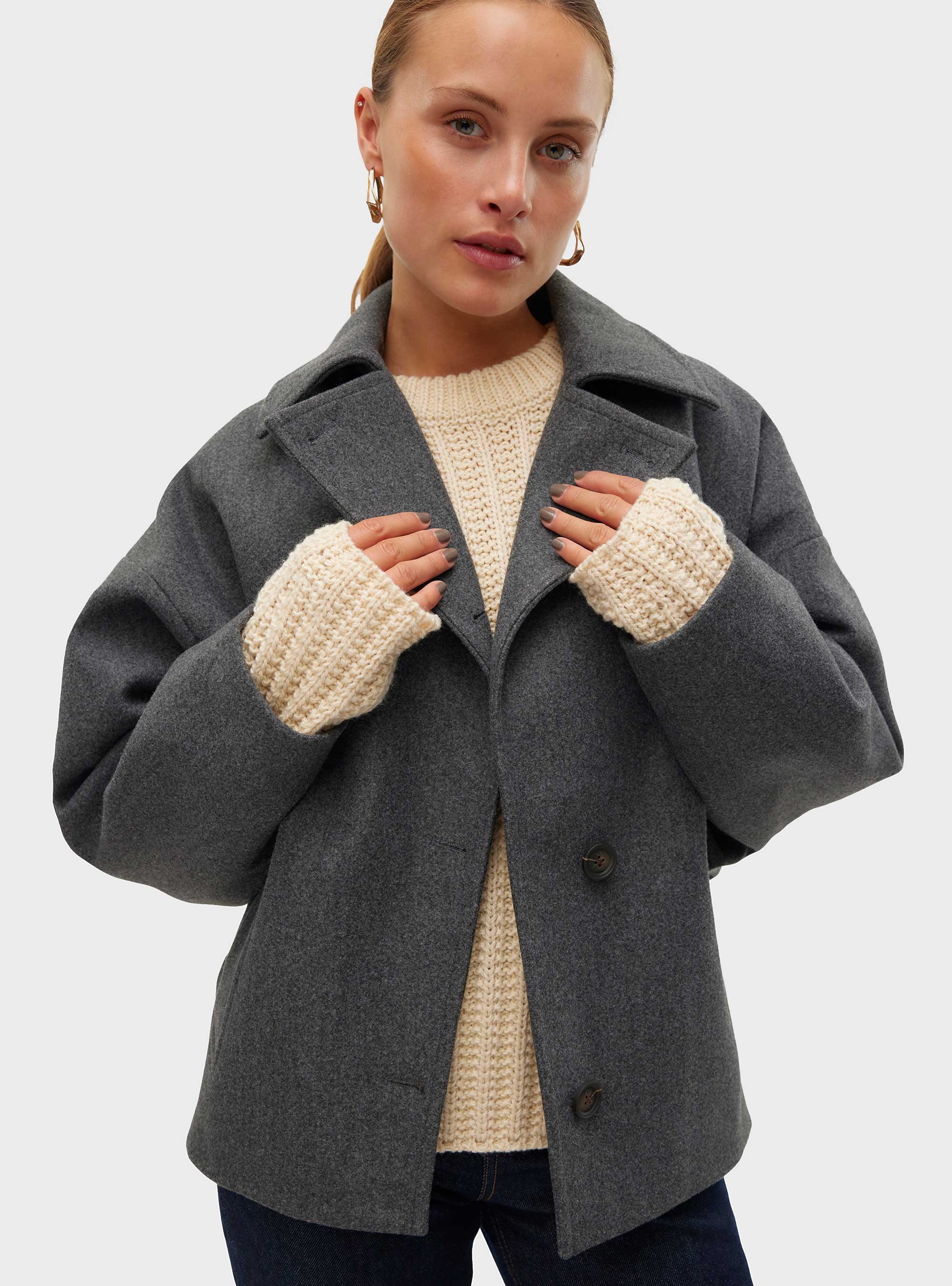 Vero Moda Popsilla Jacket - Dark Grey Melange