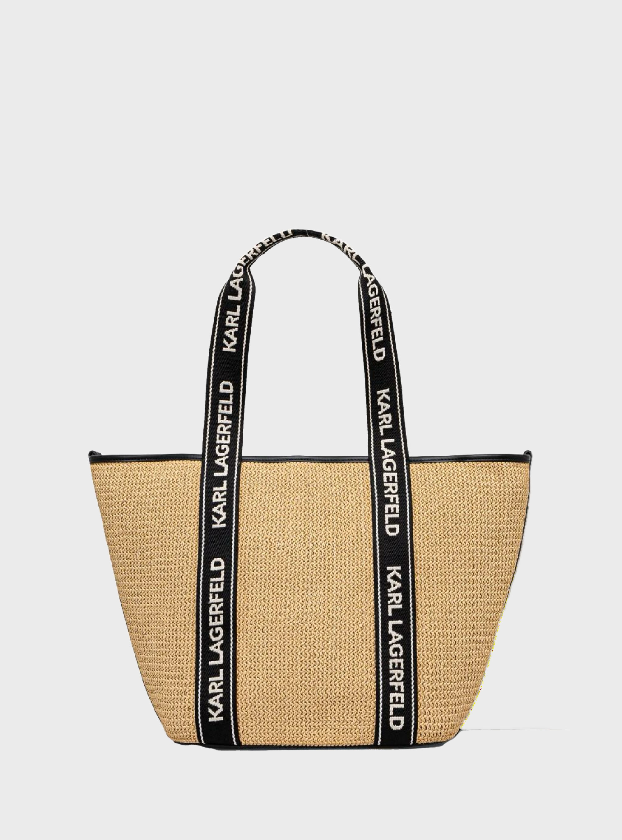 Karl Lagerfeld K/Essential Raffia Bag - Ecru