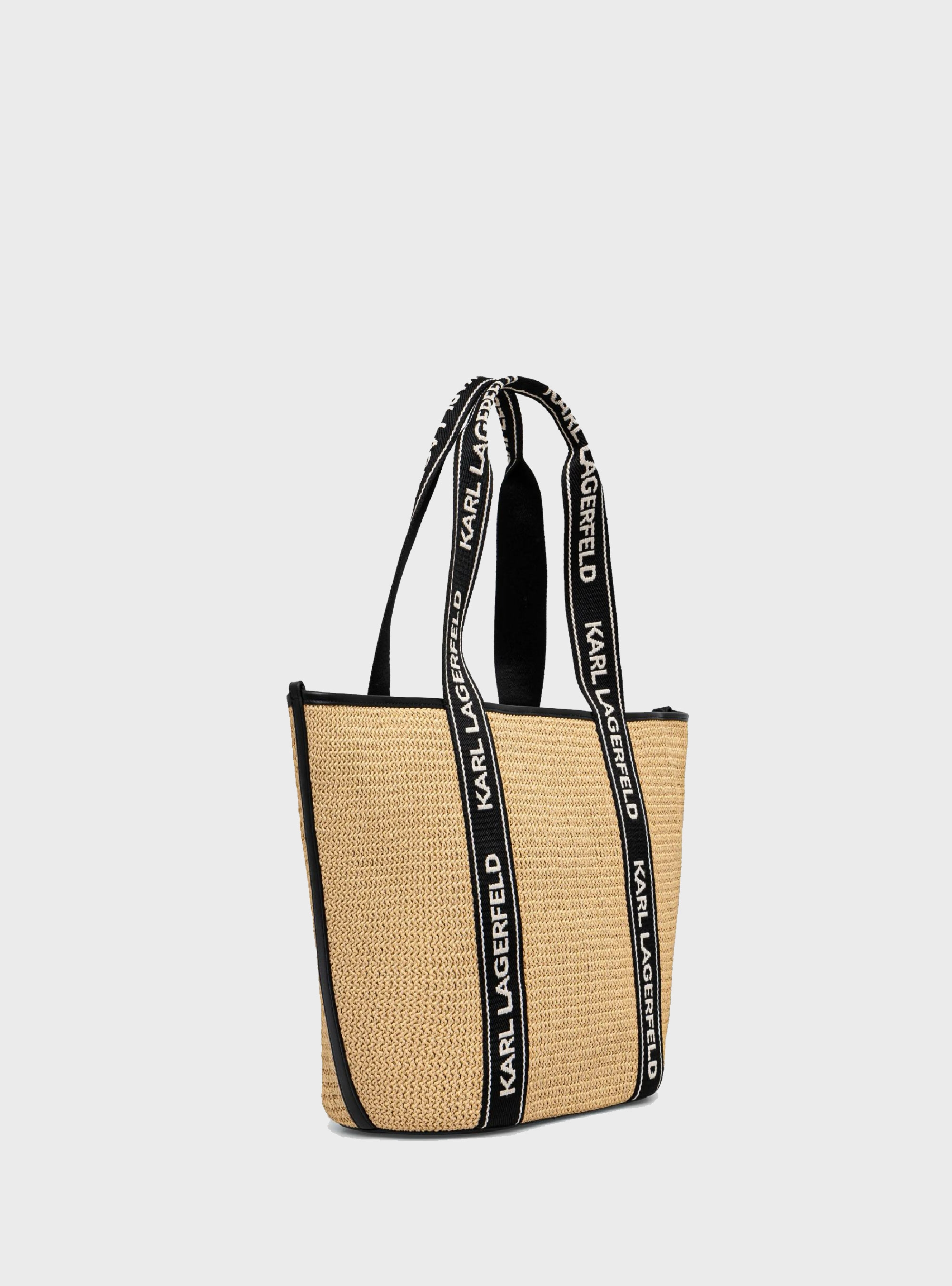 Karl Lagerfeld K/Essential Raffia Bag - Ecru