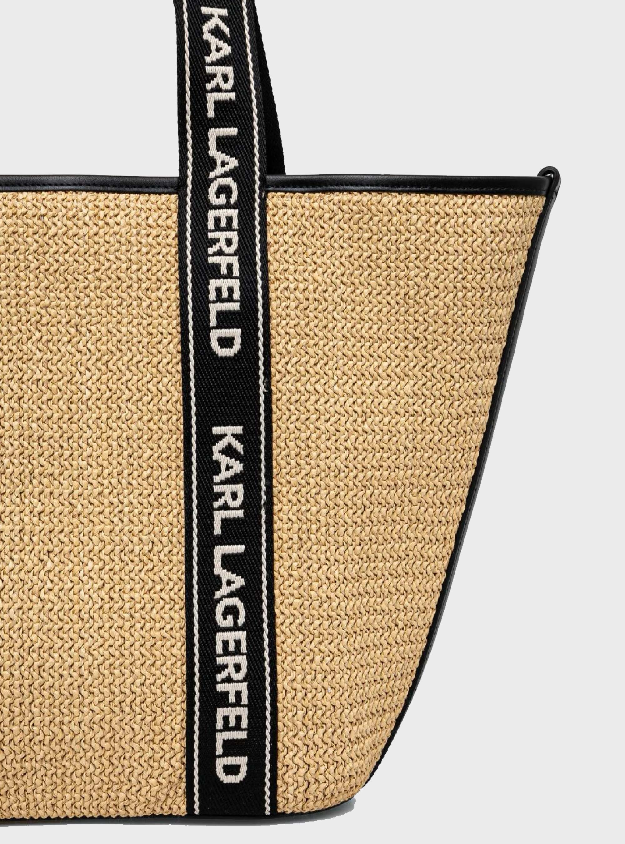 Karl Lagerfeld K/Essential Raffia Bag - Ecru