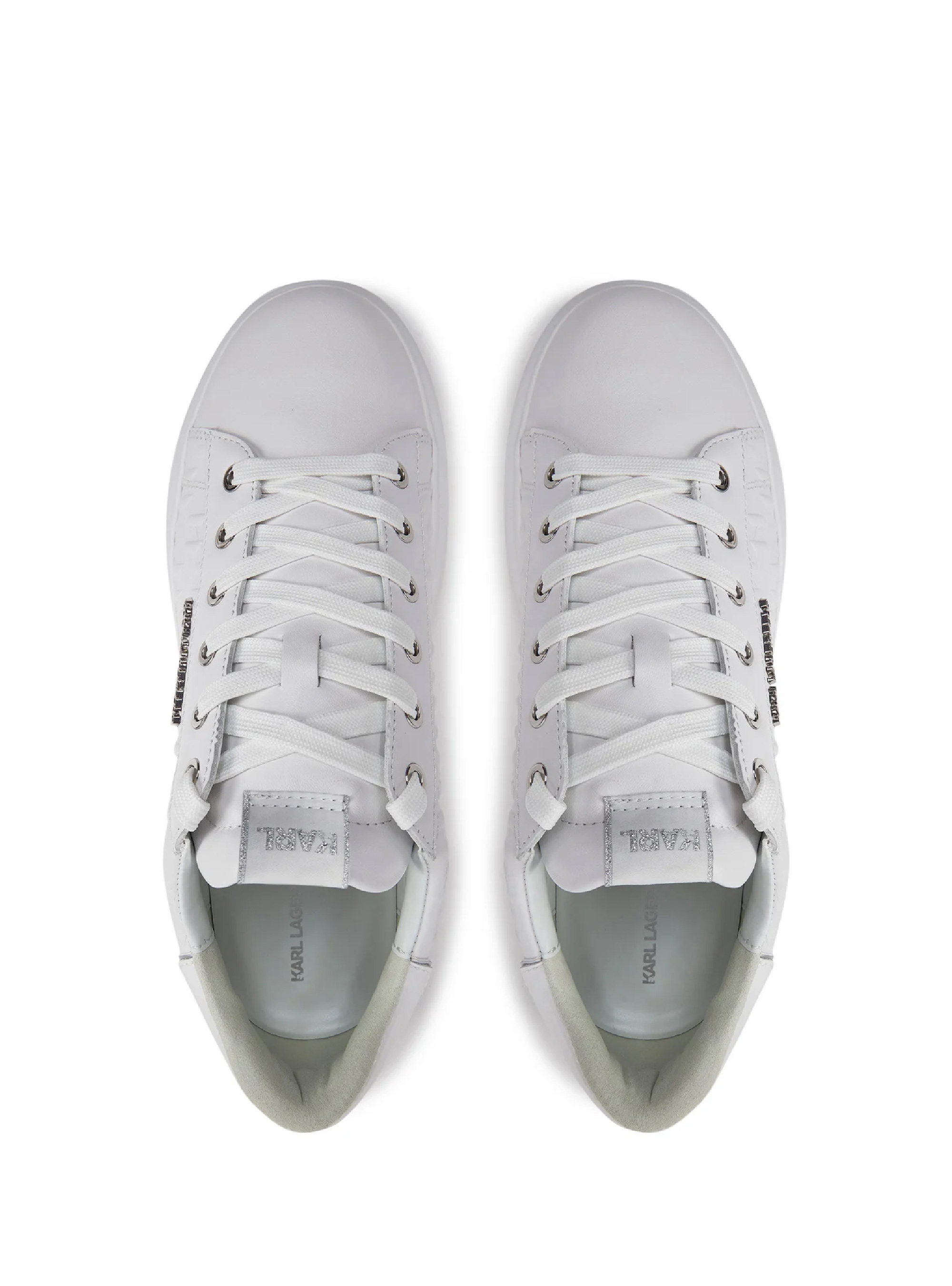 Karl Lagerfeld Kapri Mens Monogram Emboss Low Top Sneakers - White