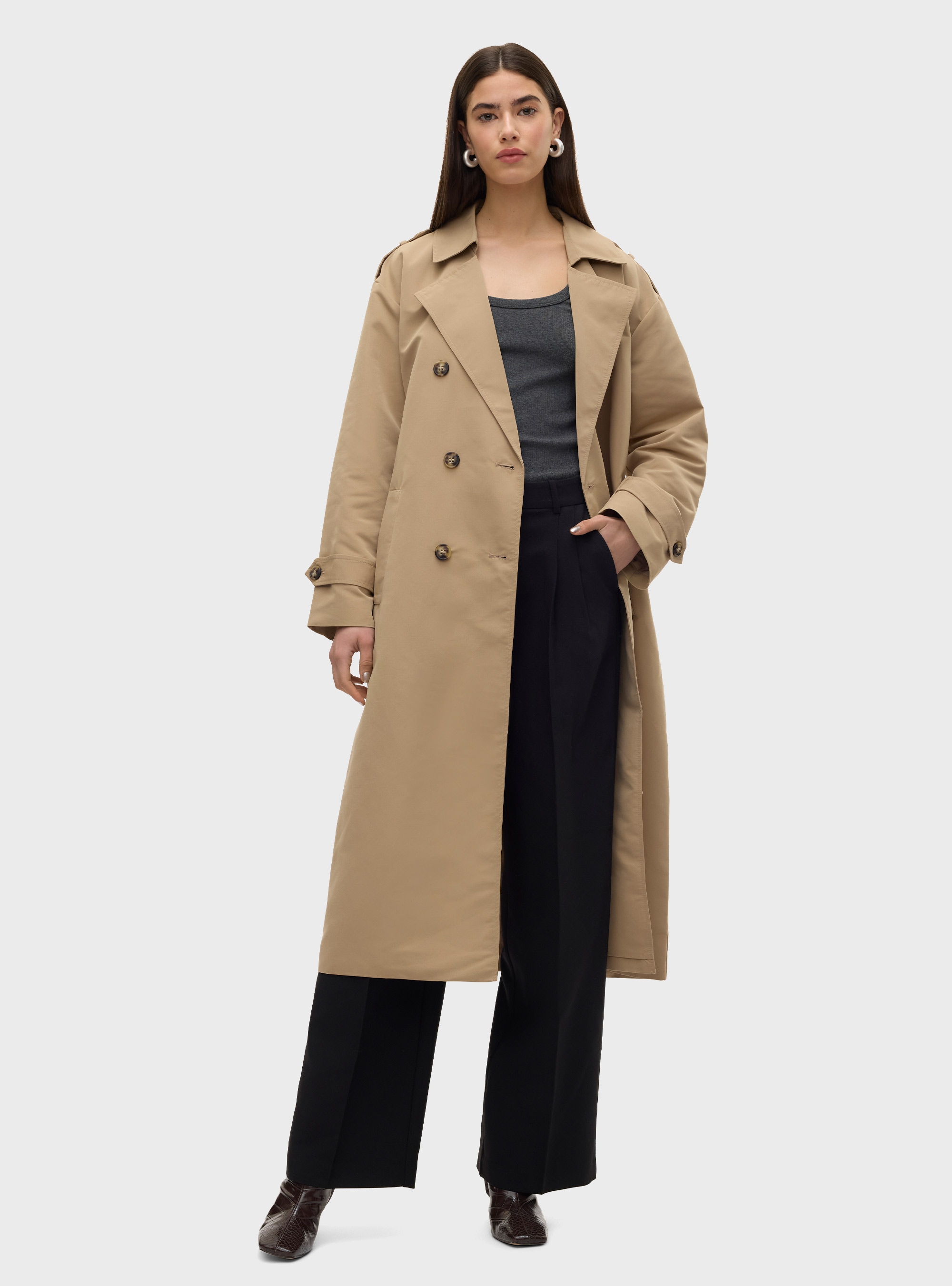 Vero Moda Chloe Long Trenchcoat - Beige