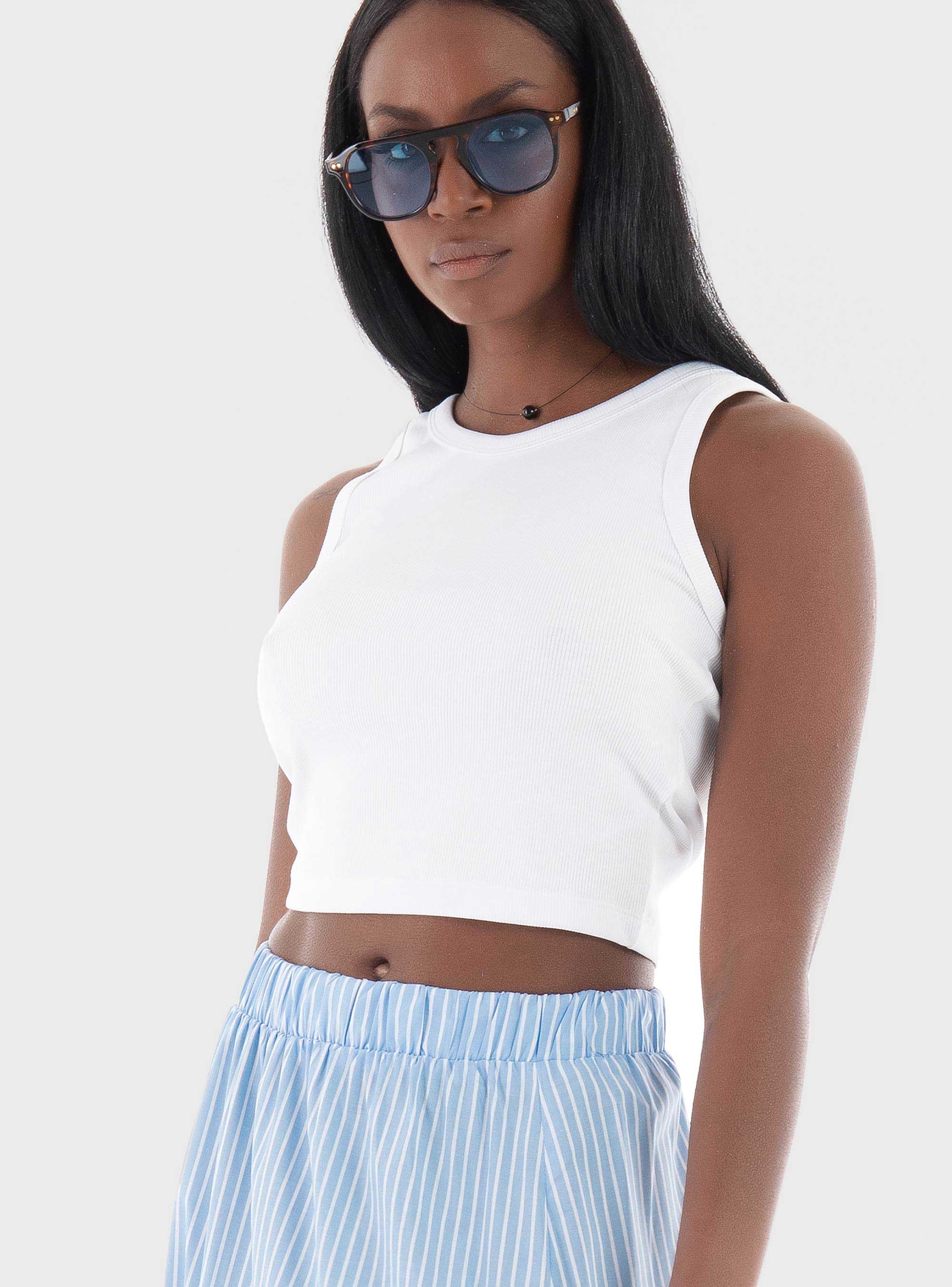 JJXX Fallon Rib Top - White