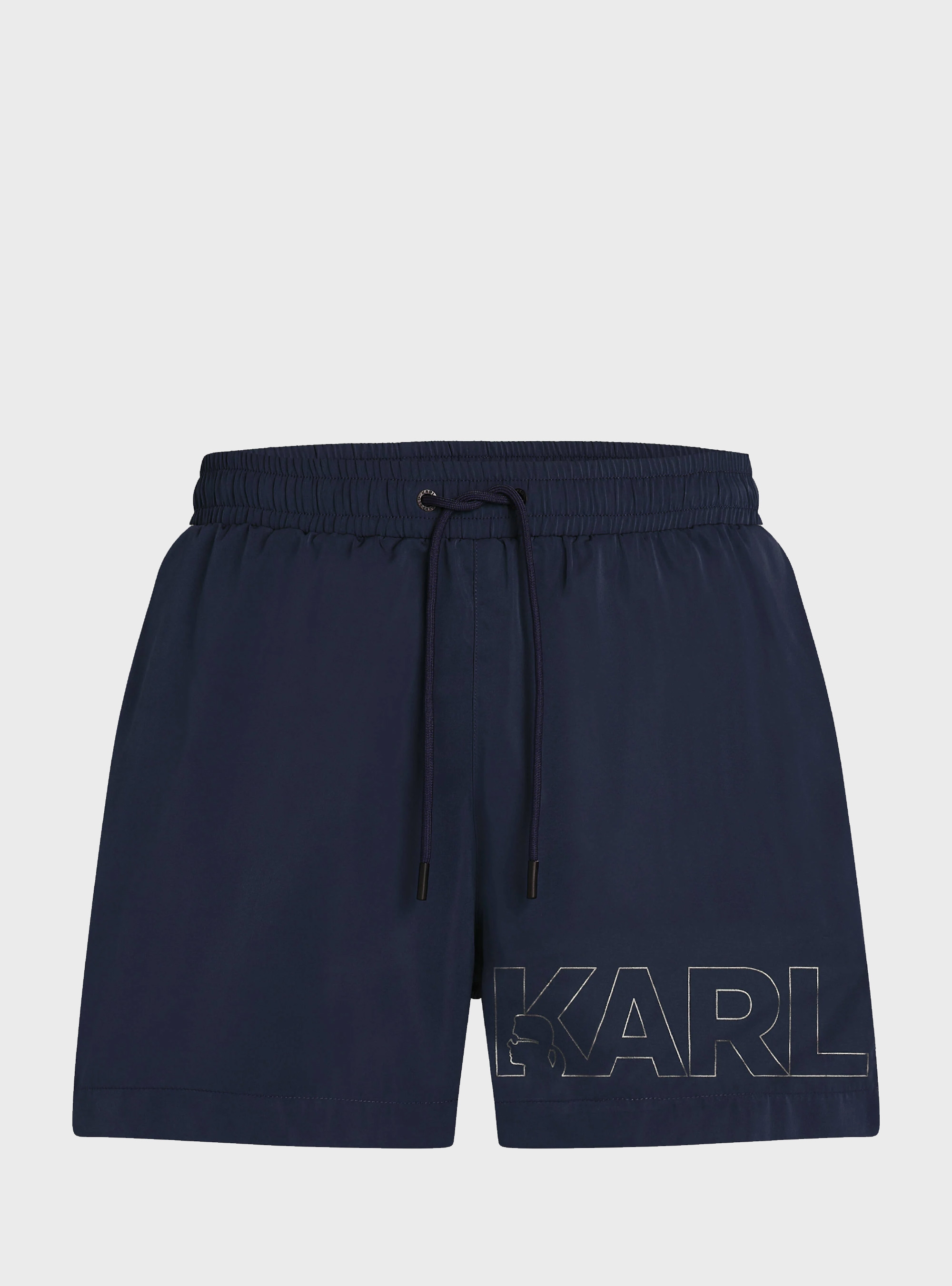 Karl Lagerfeld Metallic Logo Short Boardshort - Black