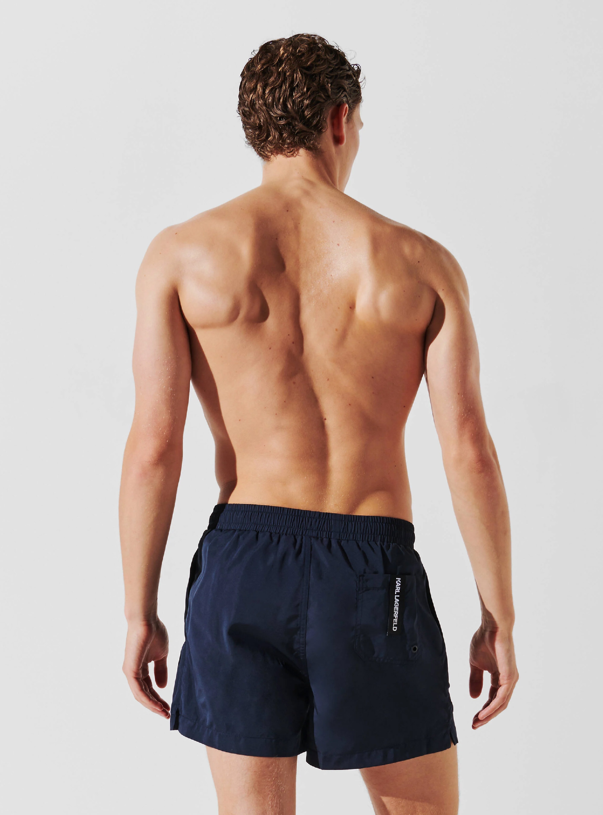 Karl Lagerfeld Metallic Logo Short Boardshort - Black