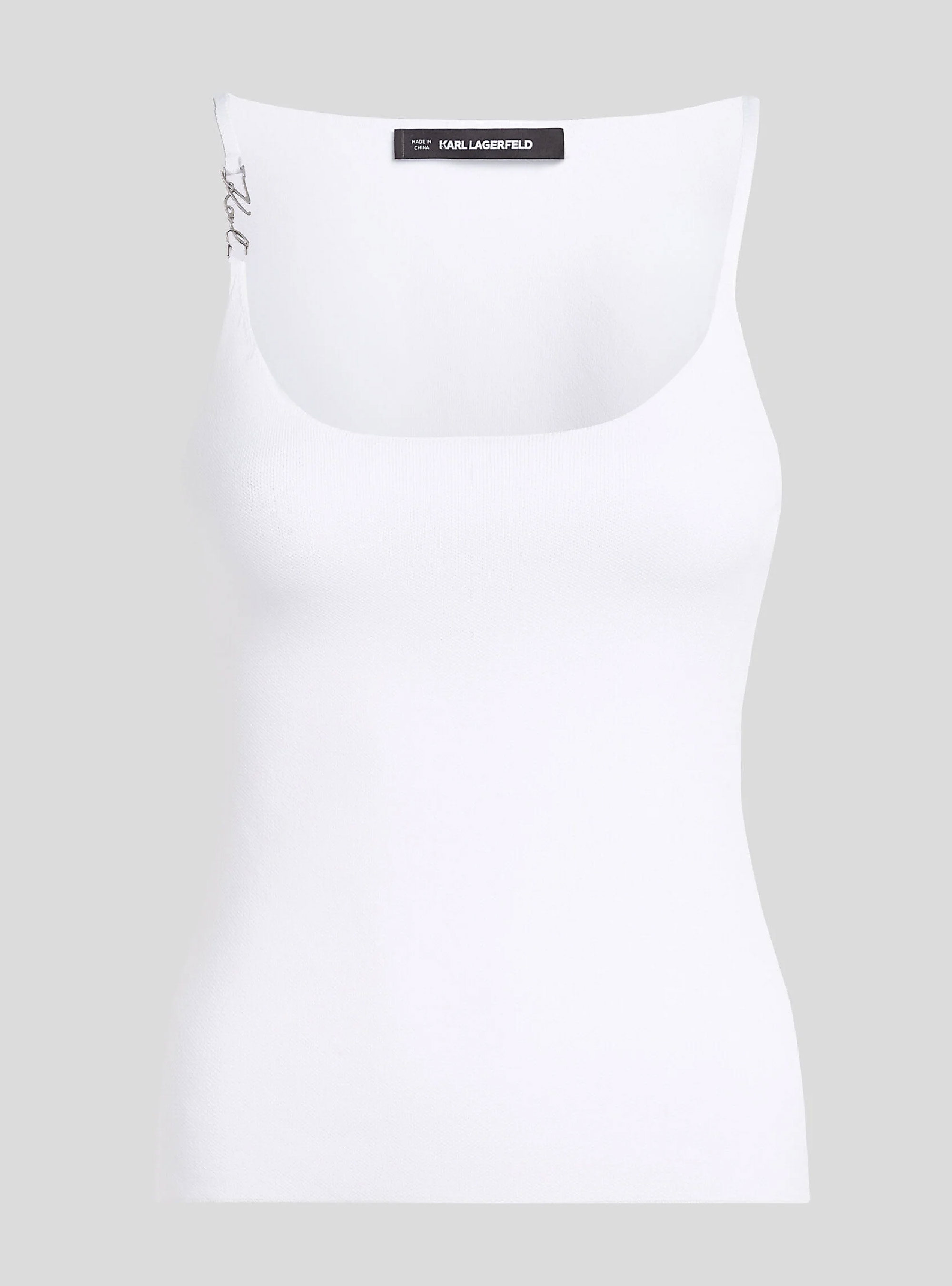 Karl Lagerfeld Knit Tank Top - White