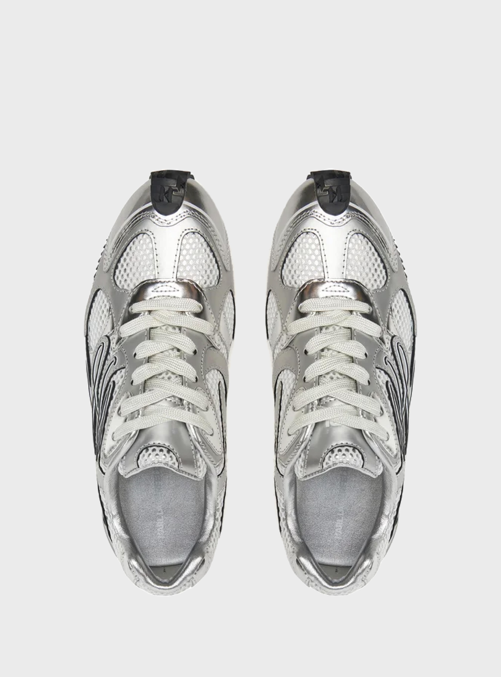 Karl Lagerfeld Velocette Autograph Overlay Sneakers - Silver