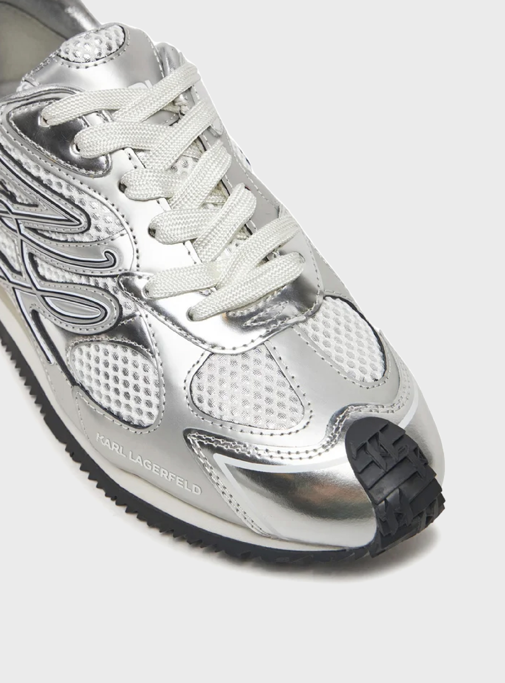 Karl Lagerfeld Velocette Autograph Overlay Sneakers - Silver